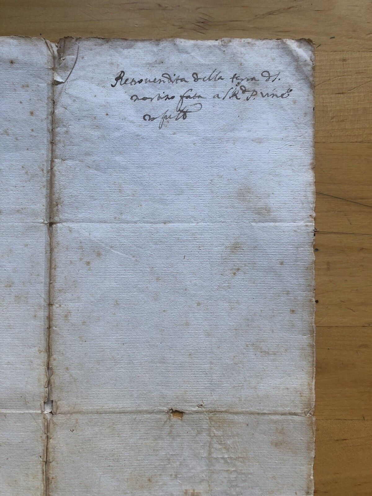 Antico manoscritto Meldola - Forlì Cesena. Vendita Podere 1636