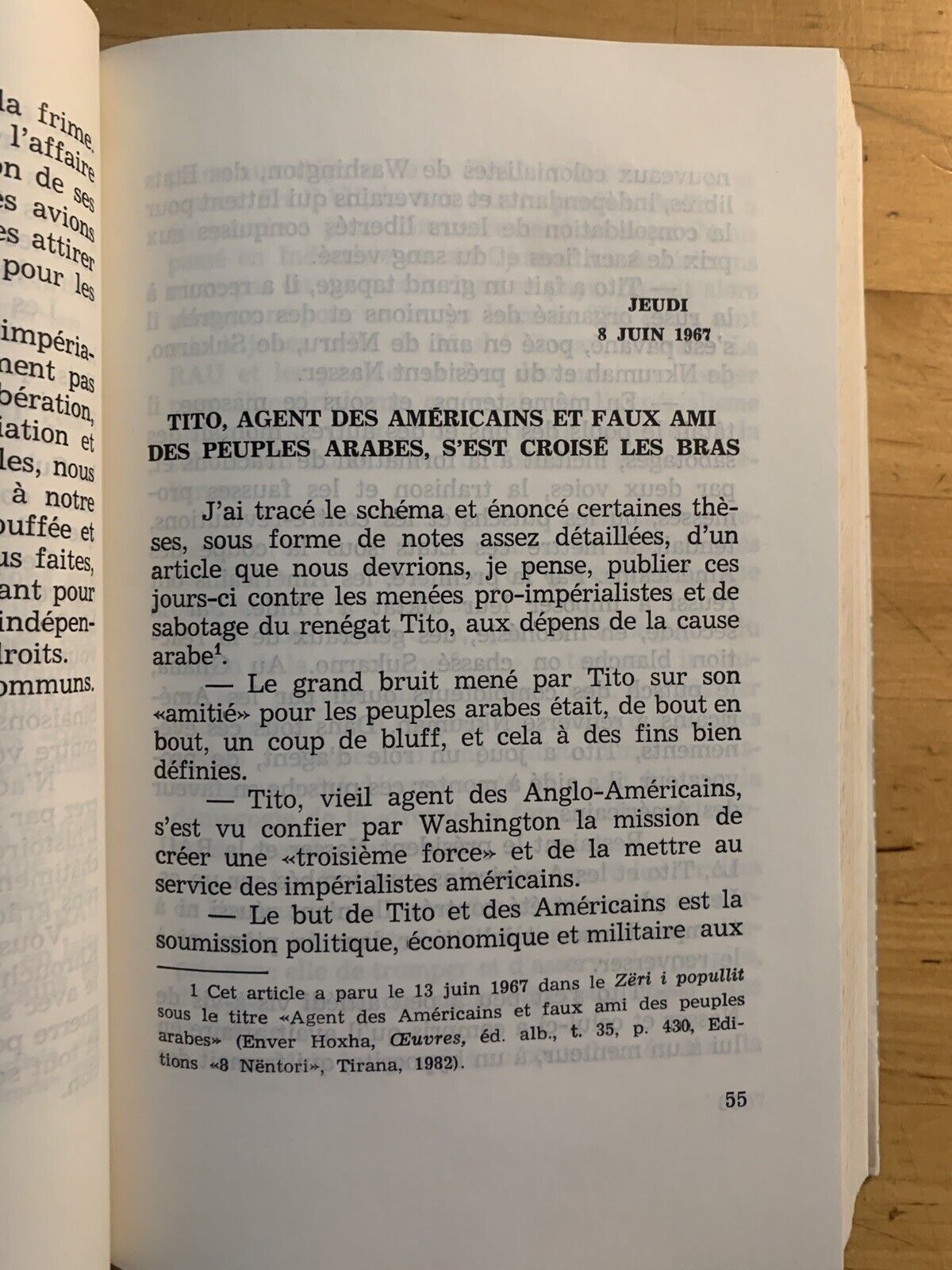 Réflexions sur le Moyen Orient - Enver Hoxha 1984