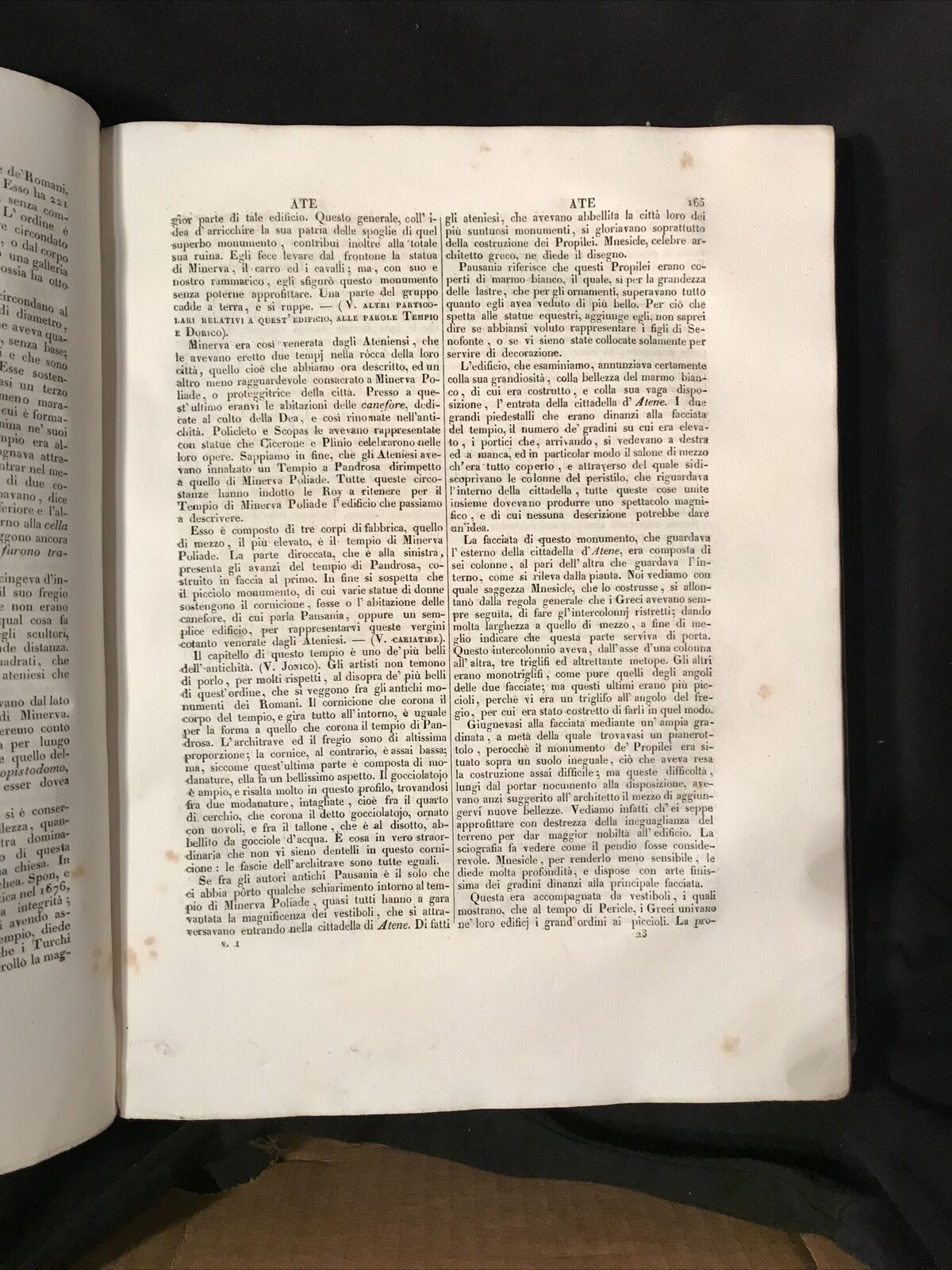 Dizionario storico di Architettura, A. Mainardi, F.lli Negretti ed. 1842 VOL 1