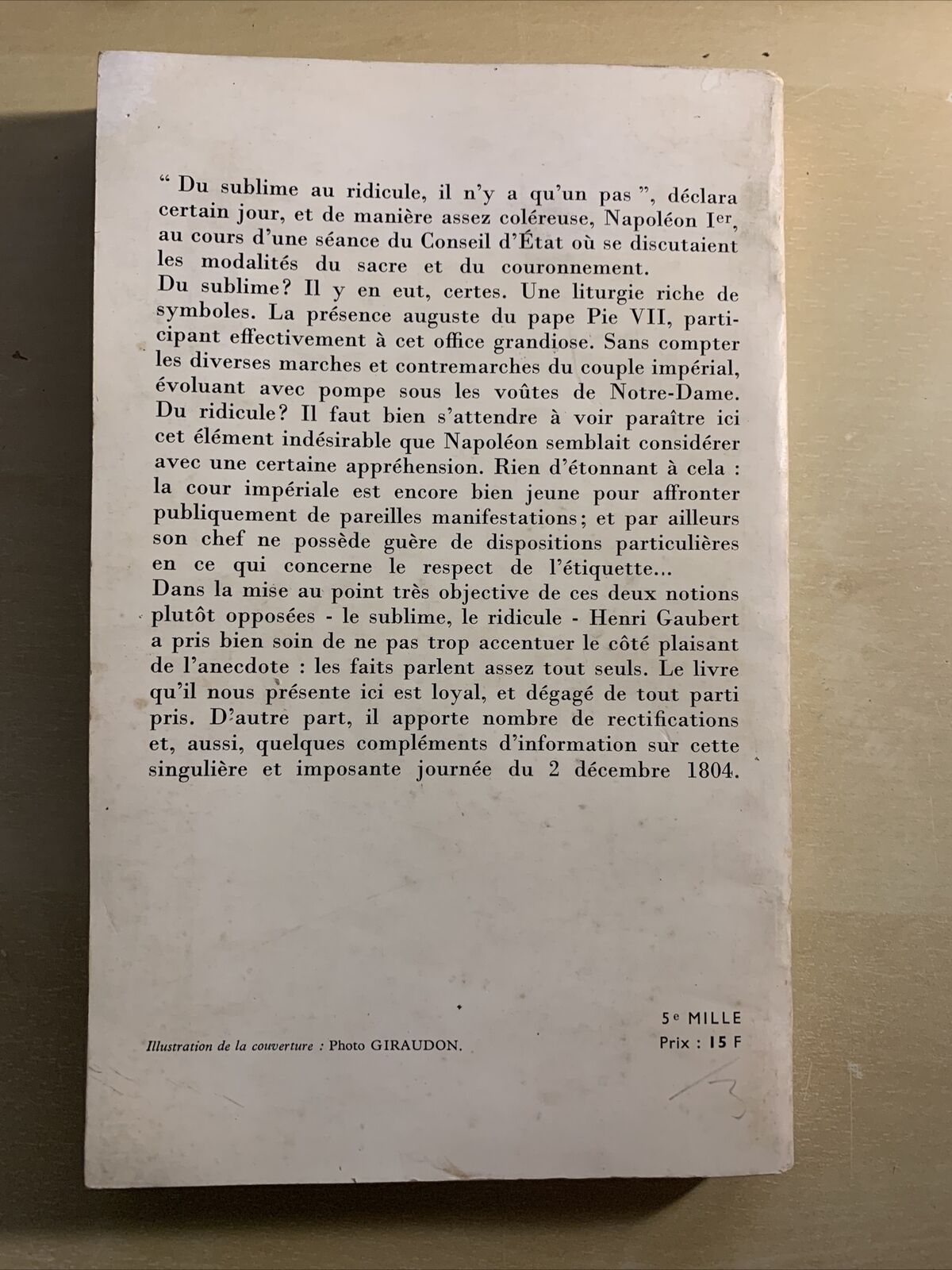 LE SACRE DE NAPOLÉON 1er - HENRI GAUBERT. L'HISTOIRE FLAMMARION #