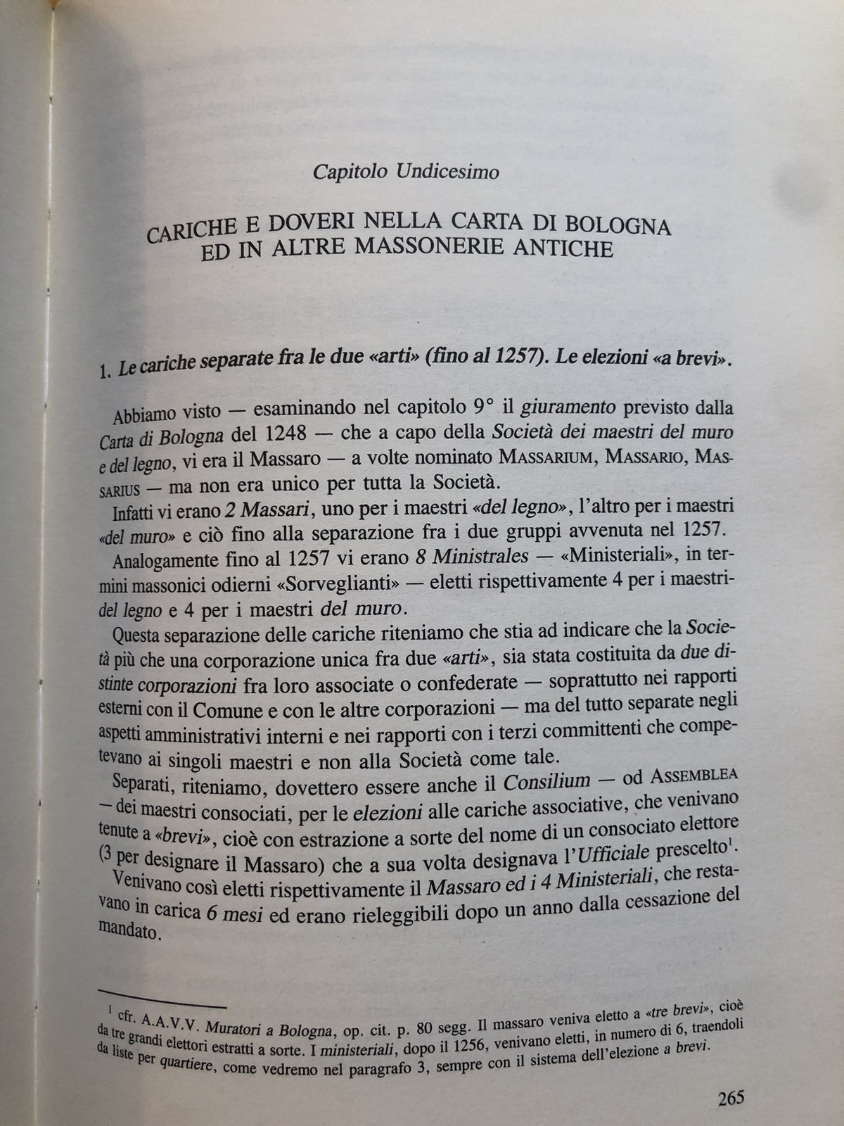 Massoneria antica, Eugenio Bonvicini. Dalla carta di Bologna del 1248 agli antic