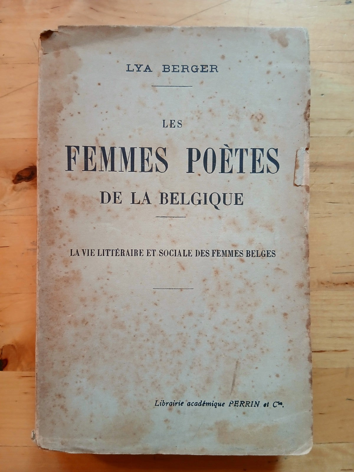 Les Femmes Poètes de la Belgique - Lya Berger - Perrin et Cie 1925