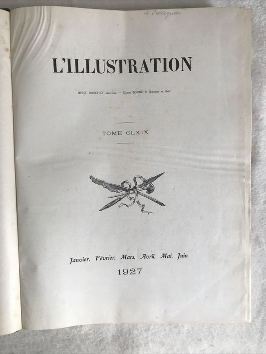 L'ILLUSTRATION TOME CLXIX 1927, R. BASCHET 
