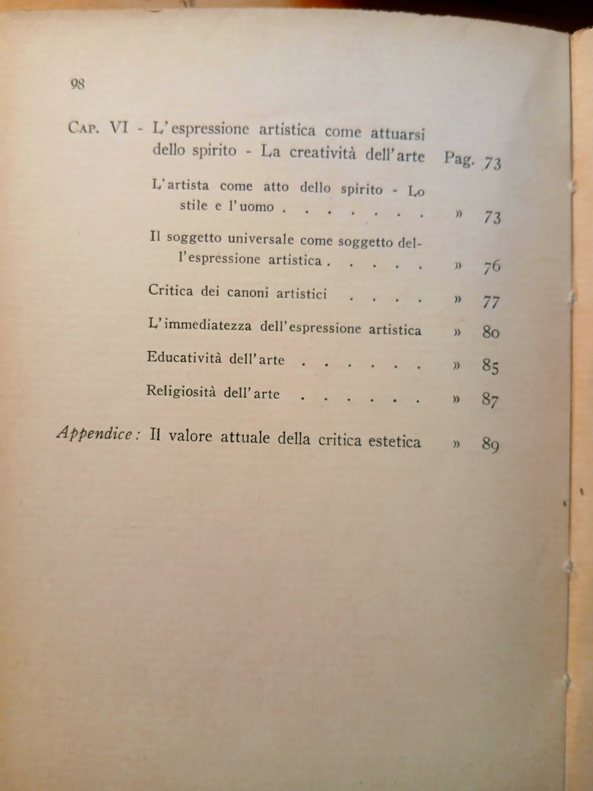 Linee di estetica - Aldo Testa - M. Testa Editore 1939