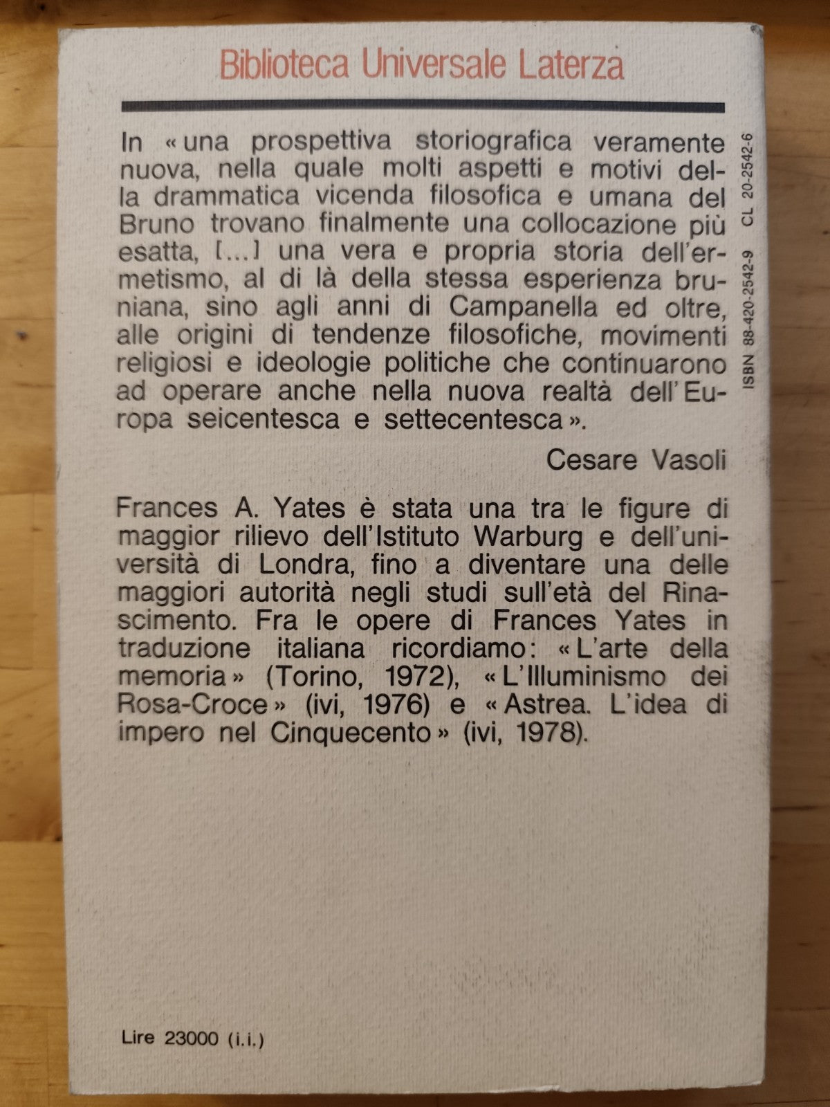 Giordano Bruno e la tradizione ermetica - Yates. Laterza 1985