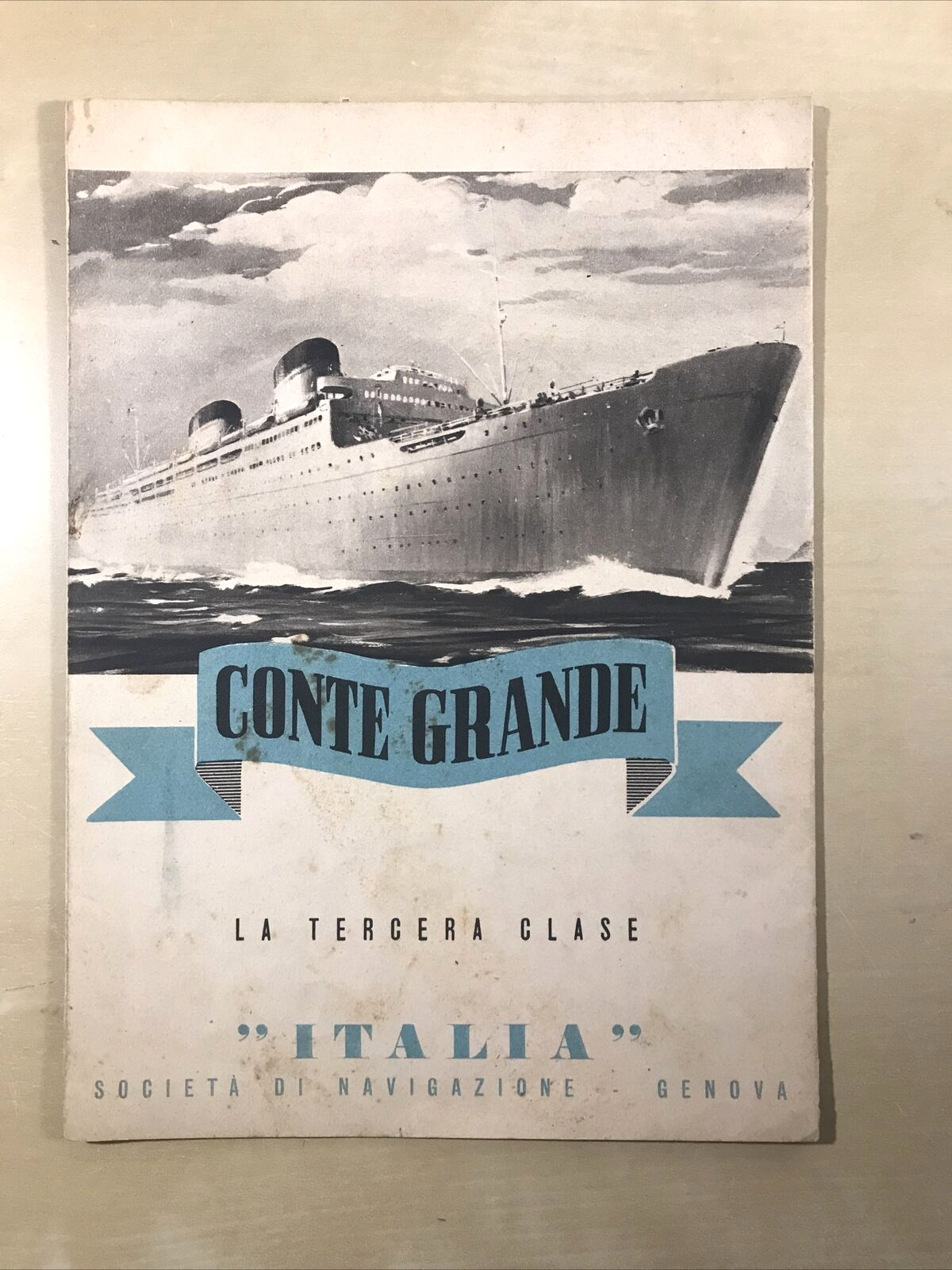 Conte Grande Società di Navigazione - Brochure Opuscolo  pubblicità Vintage