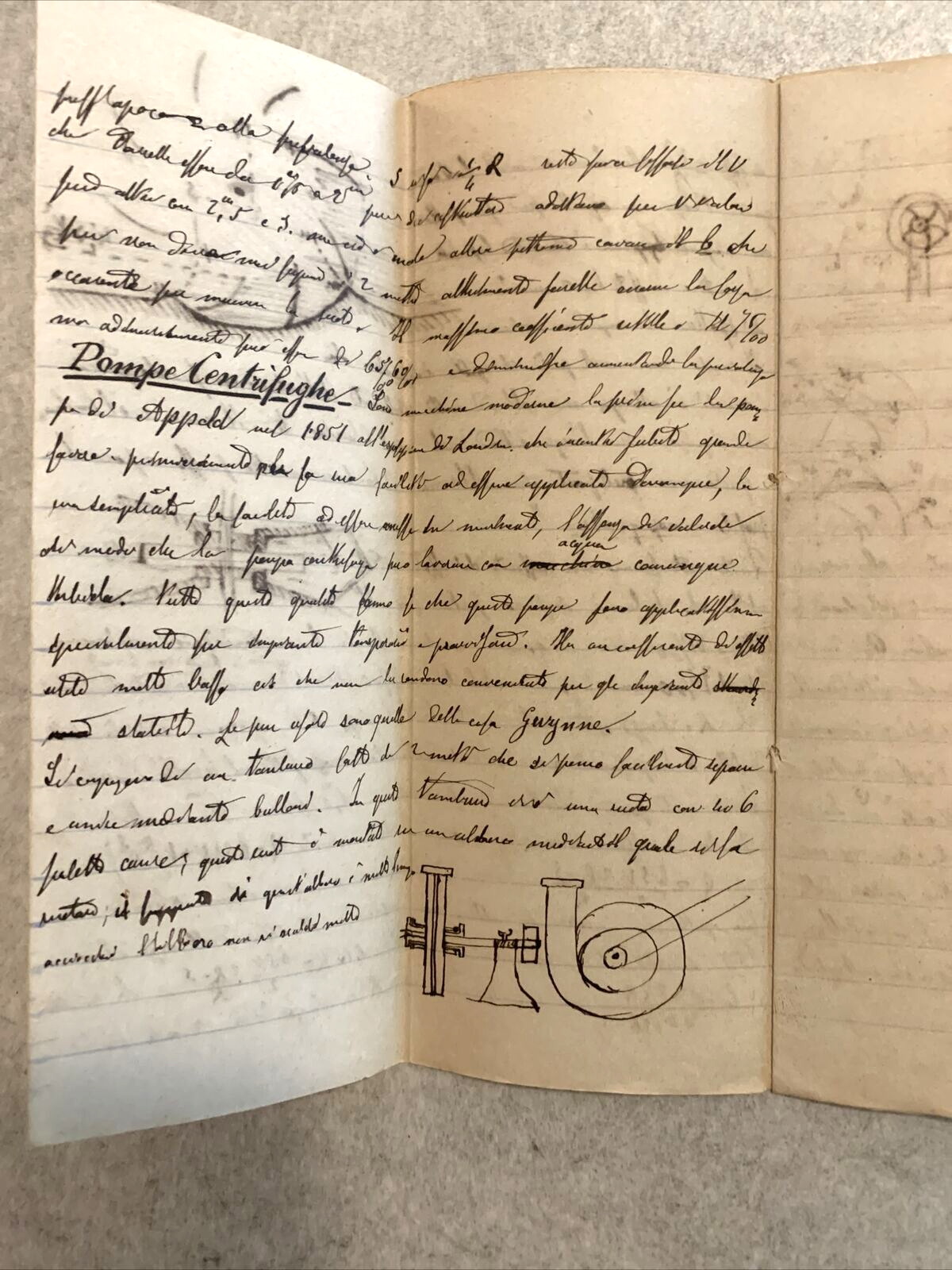 ANTICO MANOSCRITTO DI MECCANICA REAZIONALE 1870 circa #