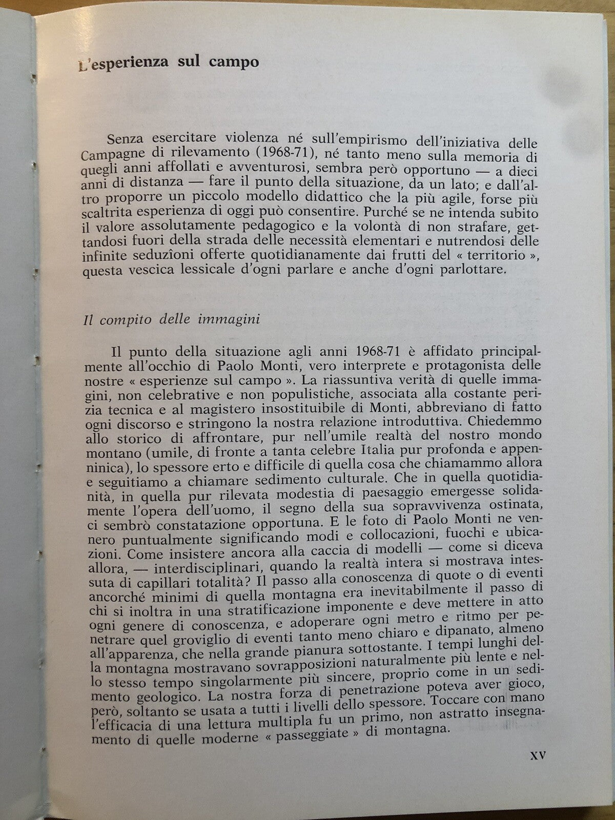 L'esperienza sul campo - analisi paesaggio appenninico Bologna, ed. Alfa 1981