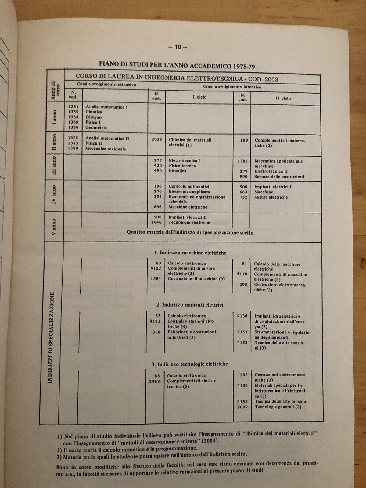 Università di Bologna - Facoltà di ingegneria. anno accademico 1978 1979