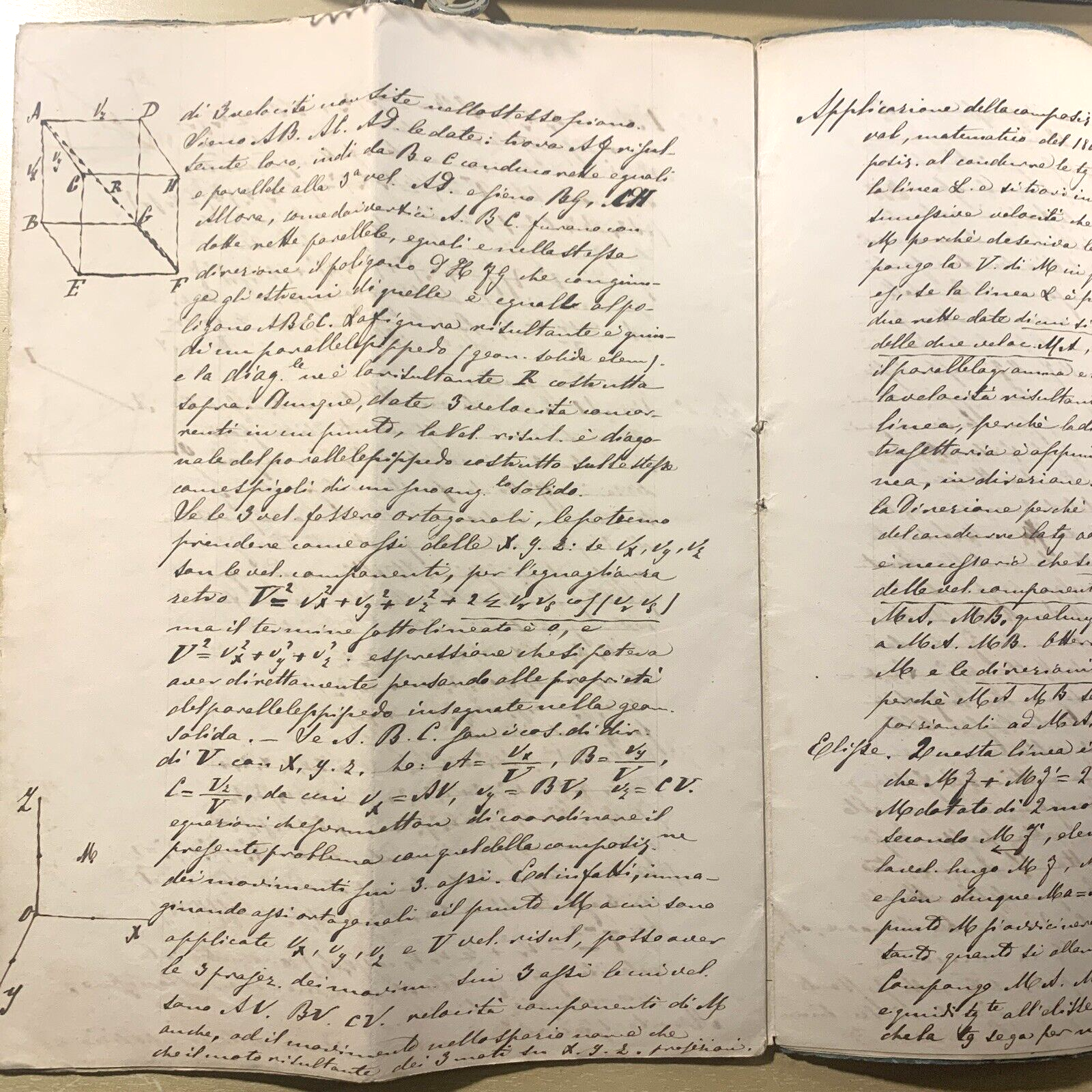 Antico Manoscritto Università di Pavia 1876, Meccanica Razionale, Carlo Formenti