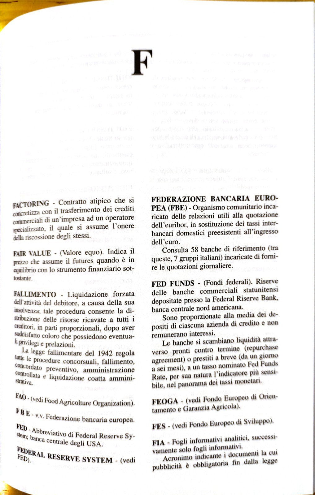 Le parole dell'economia e della Finanza D. Gubellini, Di Carlo, Patron ed. 2005