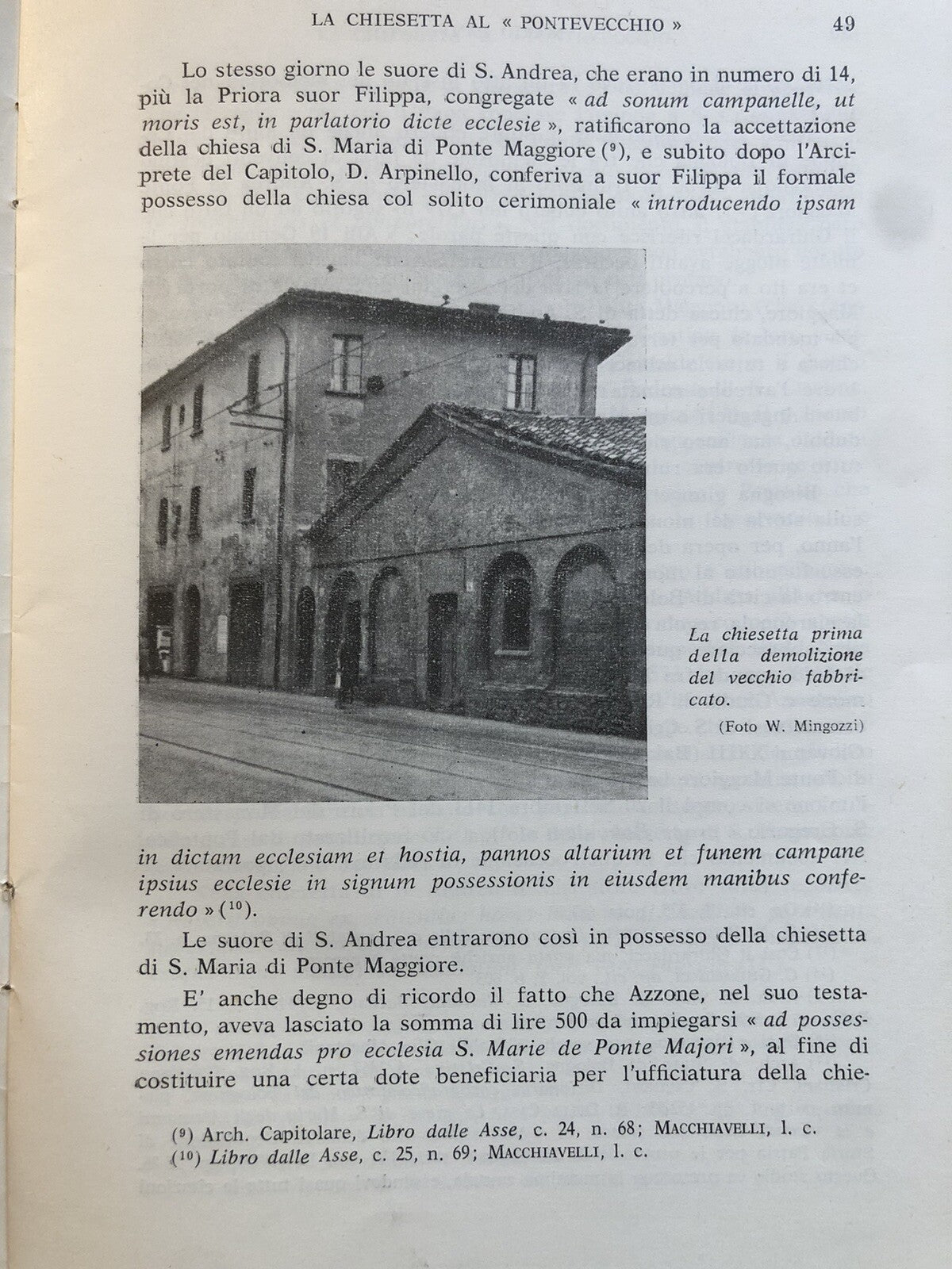 Per la conservazione della chiesetta al Pontevecchio (Bologna) Mario Fanti 1962
