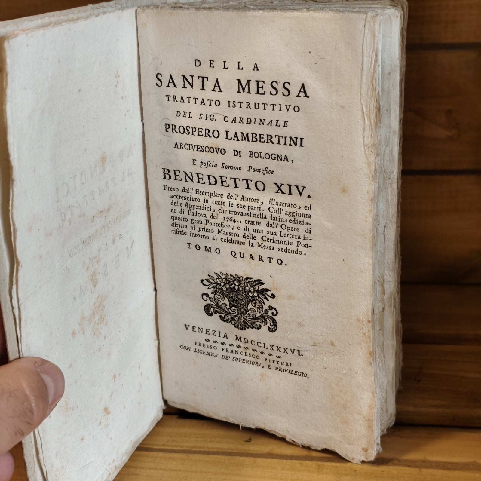 Della Santa Messa trattato istruttivo Prospero Lambertini 1786 Benedetto XIV