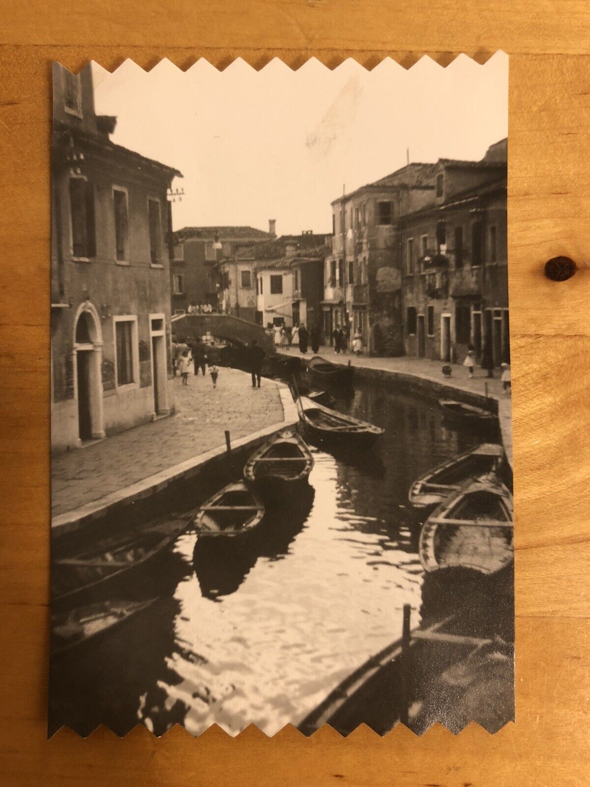 Fotografia VENEZIA originale 1958, molto animata, bambini e persone sul ponte