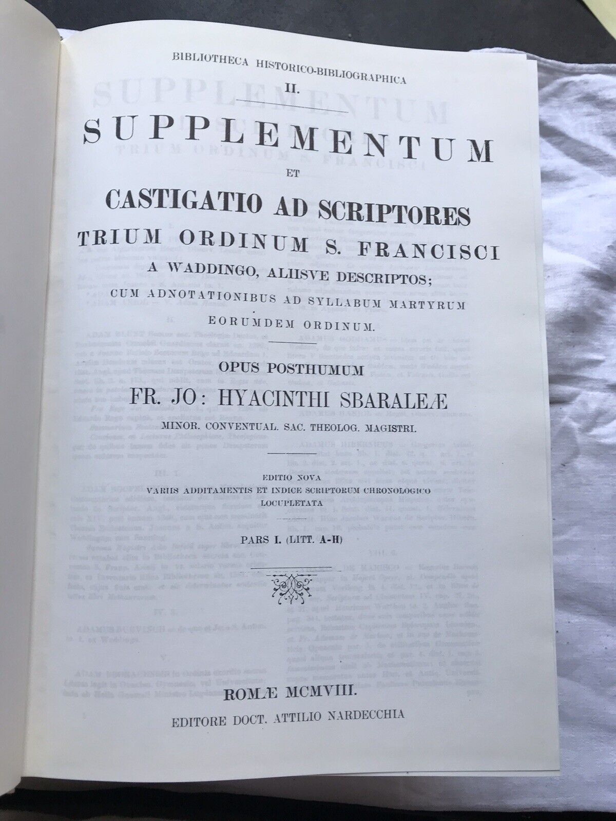 Scriptores Ordinis Minorum, fr. Waddingi Lucae -Sbaraglia G. Giacinto