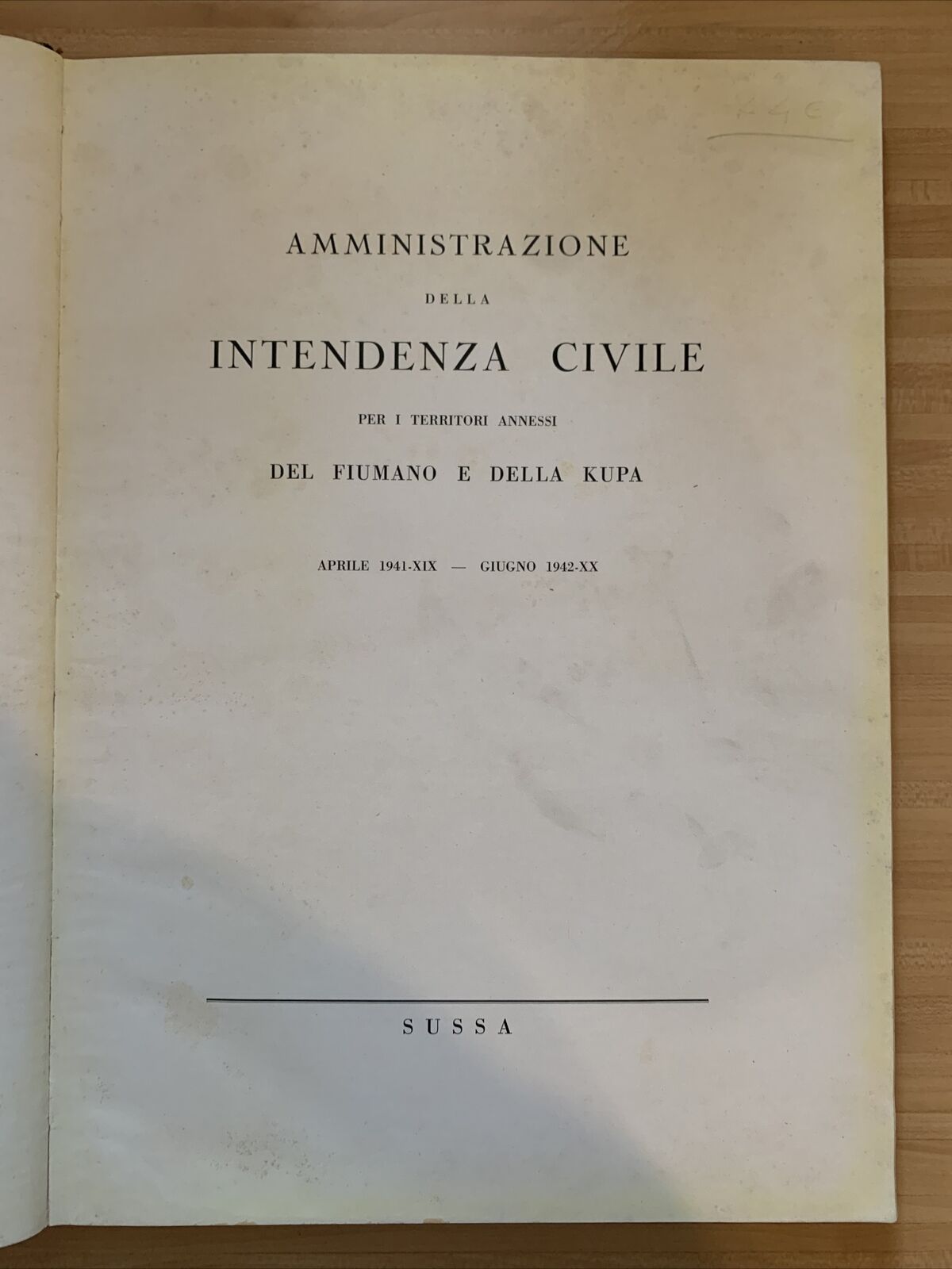 Amministrazione intendenza civile per i territori annessi Fiumano e della Kupa #