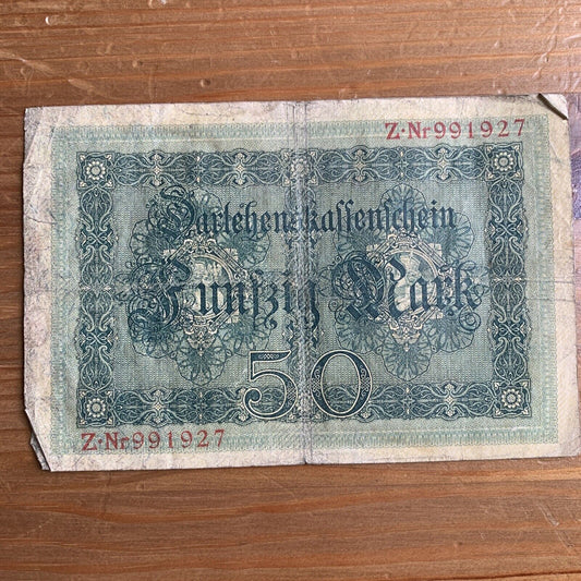 50 funfzig mark - Germany 1914 Reich Banknote