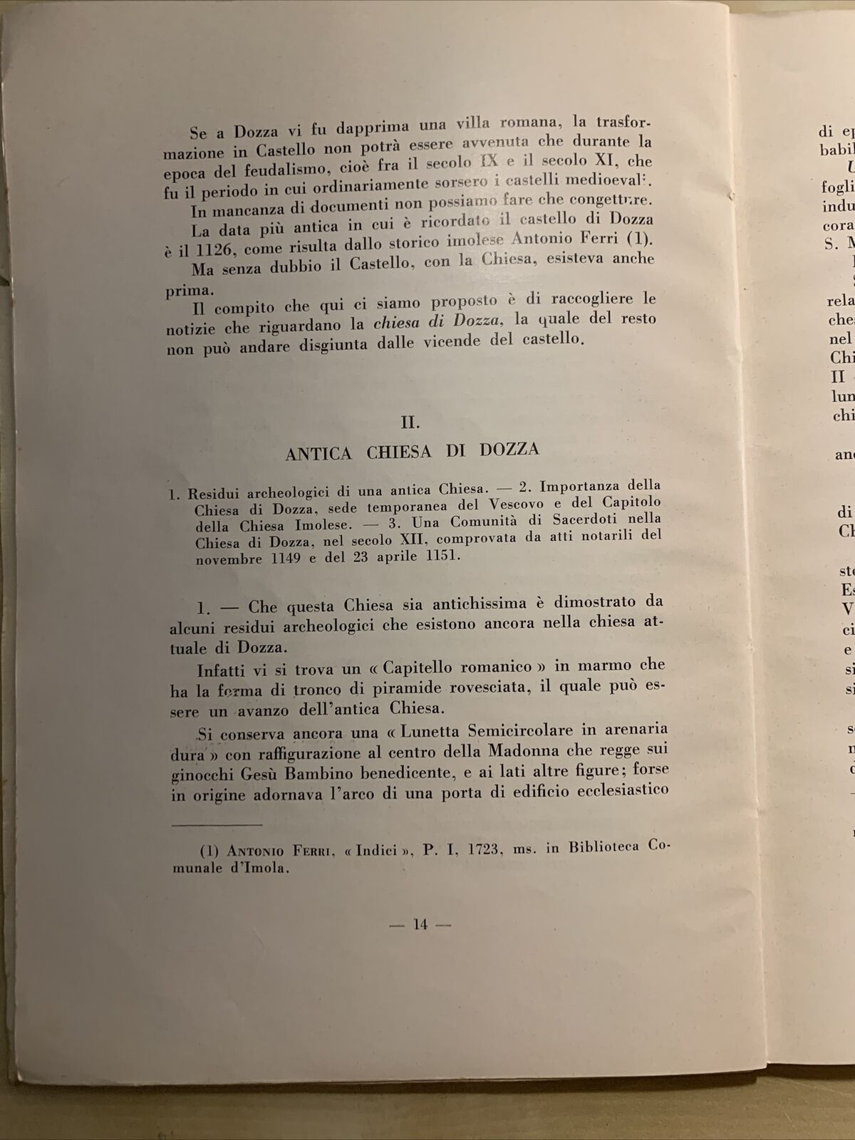 DOZZA IMOLESE la chiesa Prepositurale di Santa Maria Assunta, C. Mazzotti - Lega