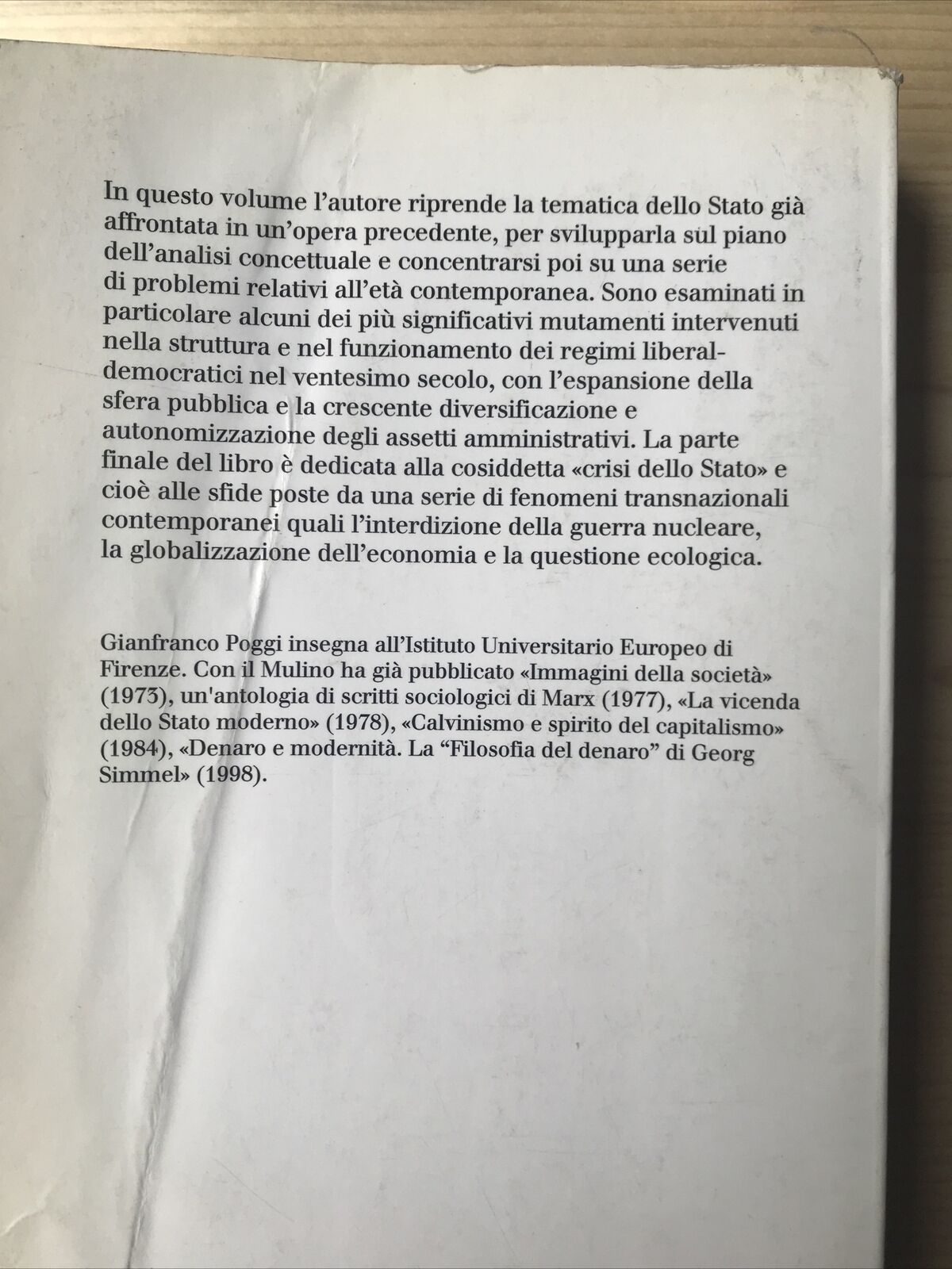 Lo Stato - Gianfranco Poggi. Il Mulino 1992