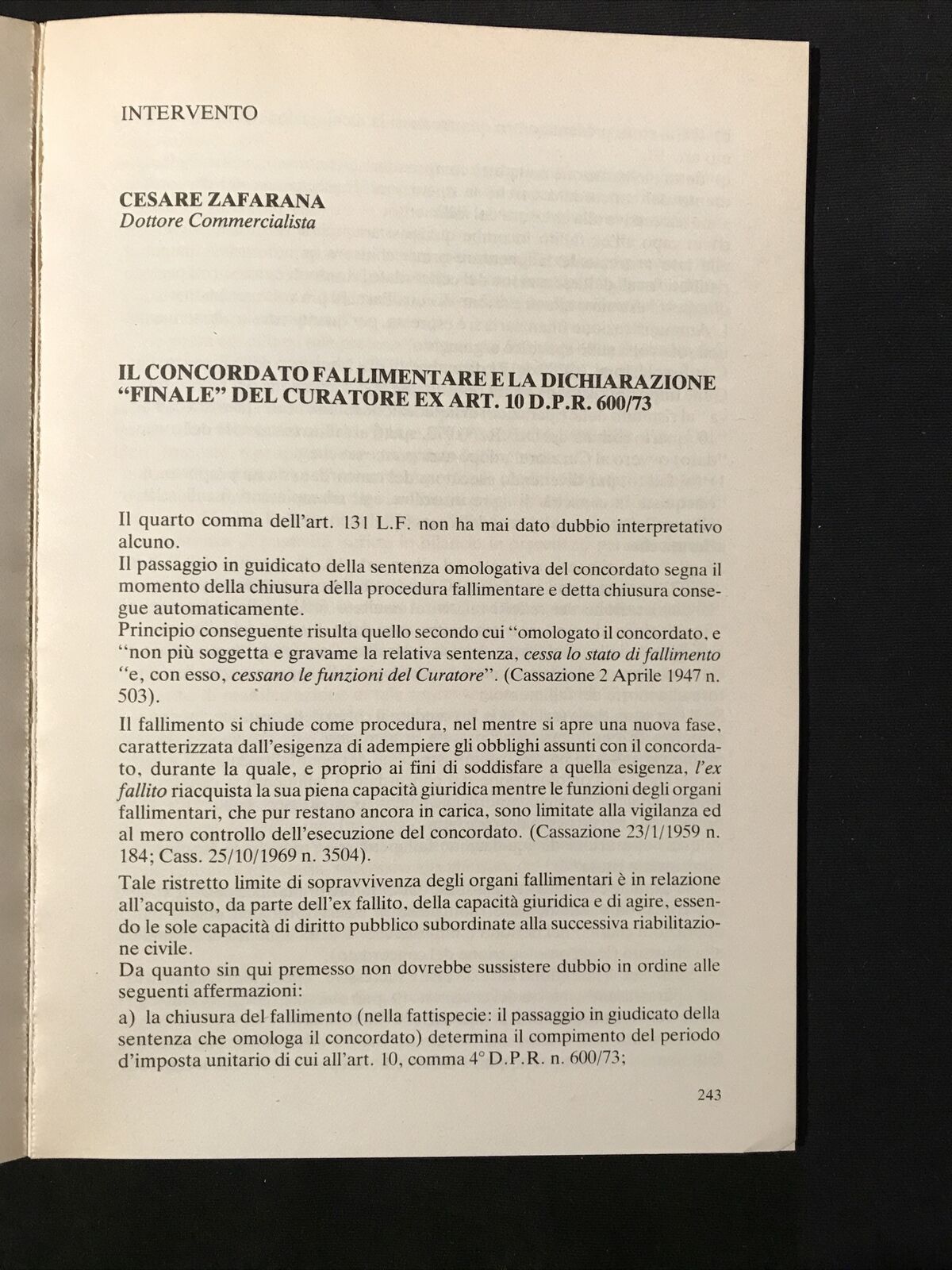 PROCEDURE CONCORSUALI, Istituto Bancario Italiano IBI Revocatorie istituti credi