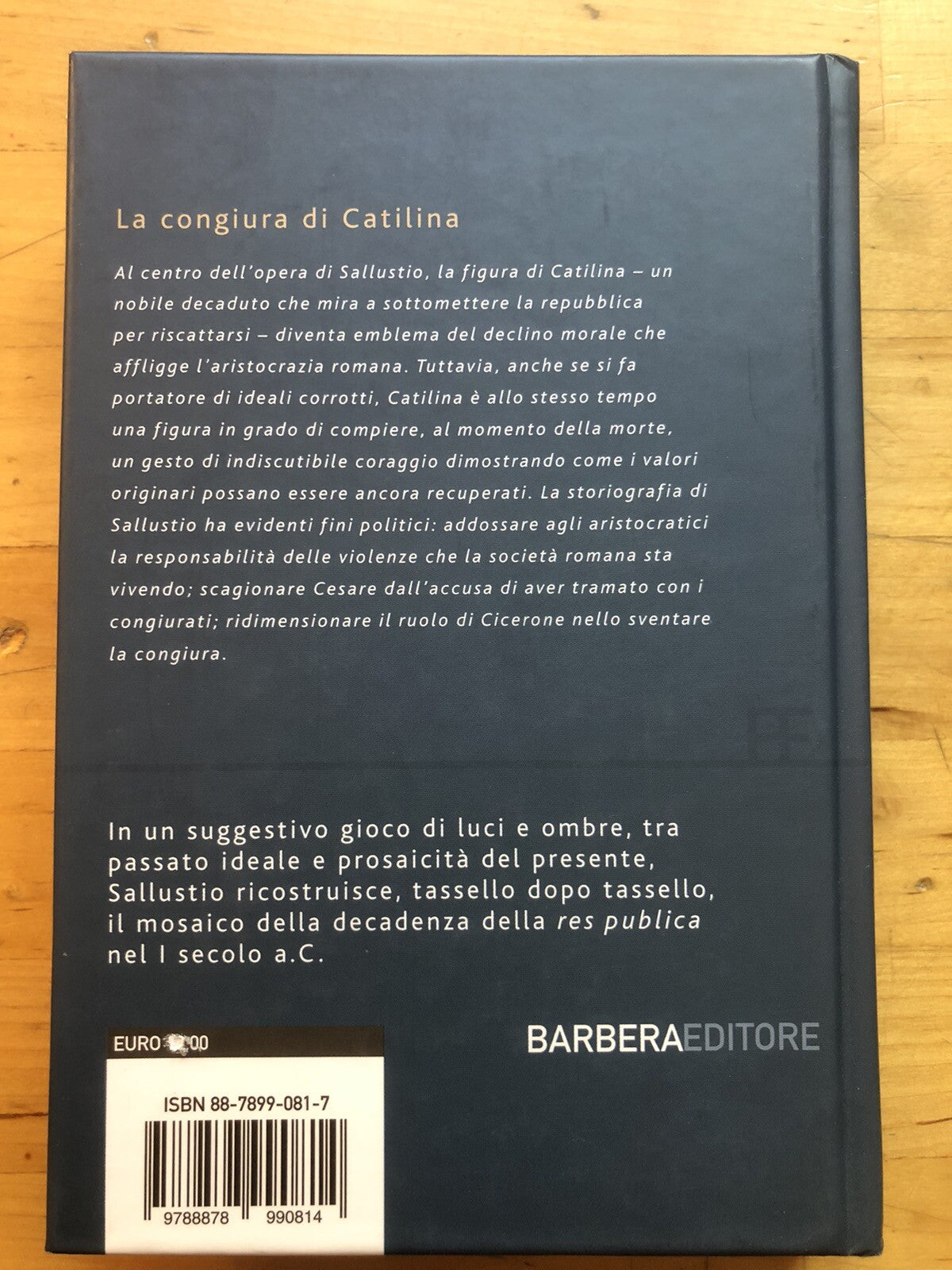 La congiura di Catilina, Sallustio. Lisa Piazzi, Barbera editore 2006