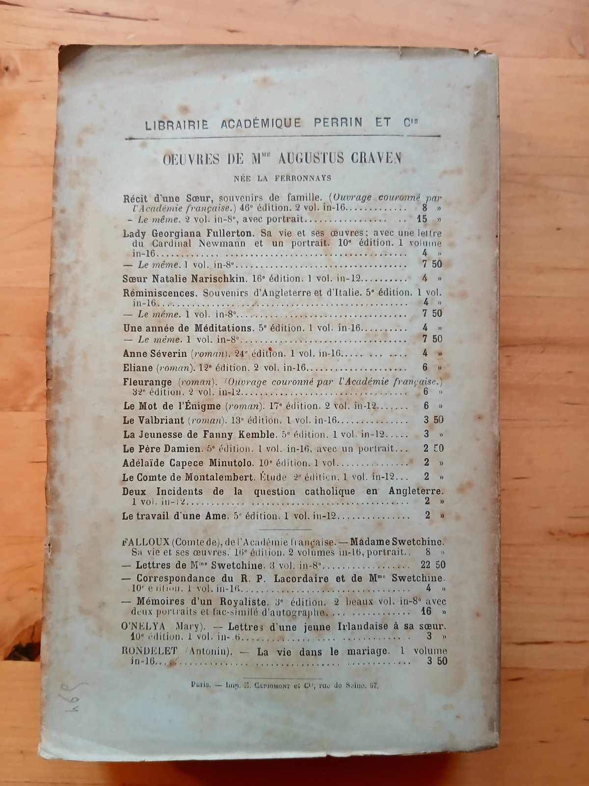 Lettres de Madame Swetchine comte de Falloux II - Perrin et Cie 1901