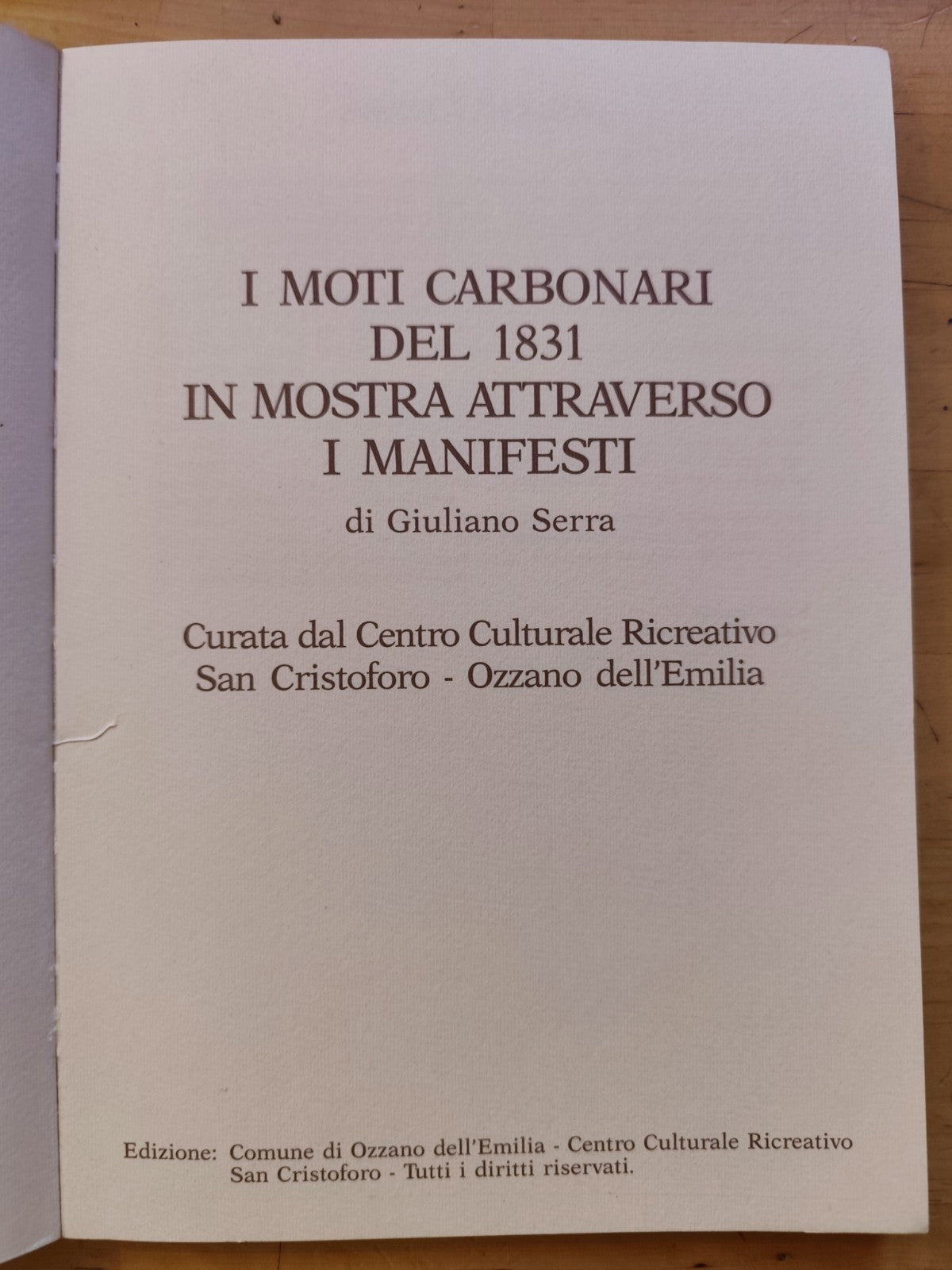 I moti carbonari del 1831 in mostra attraverso i manifesti di Giuliano Serra