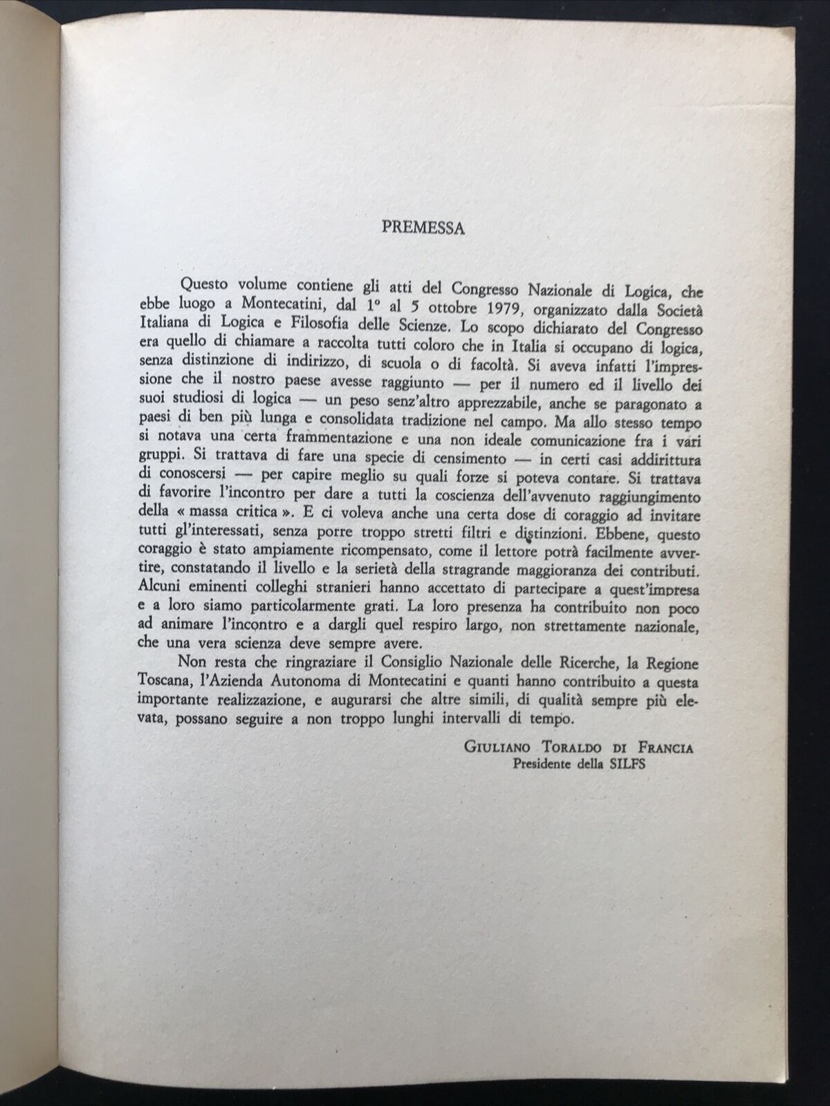 ATTI DEL CONGRESSO NAZIONALE DI LOGICA 1979 - BIBLIOPOLIS, SERGIO BERNINI #