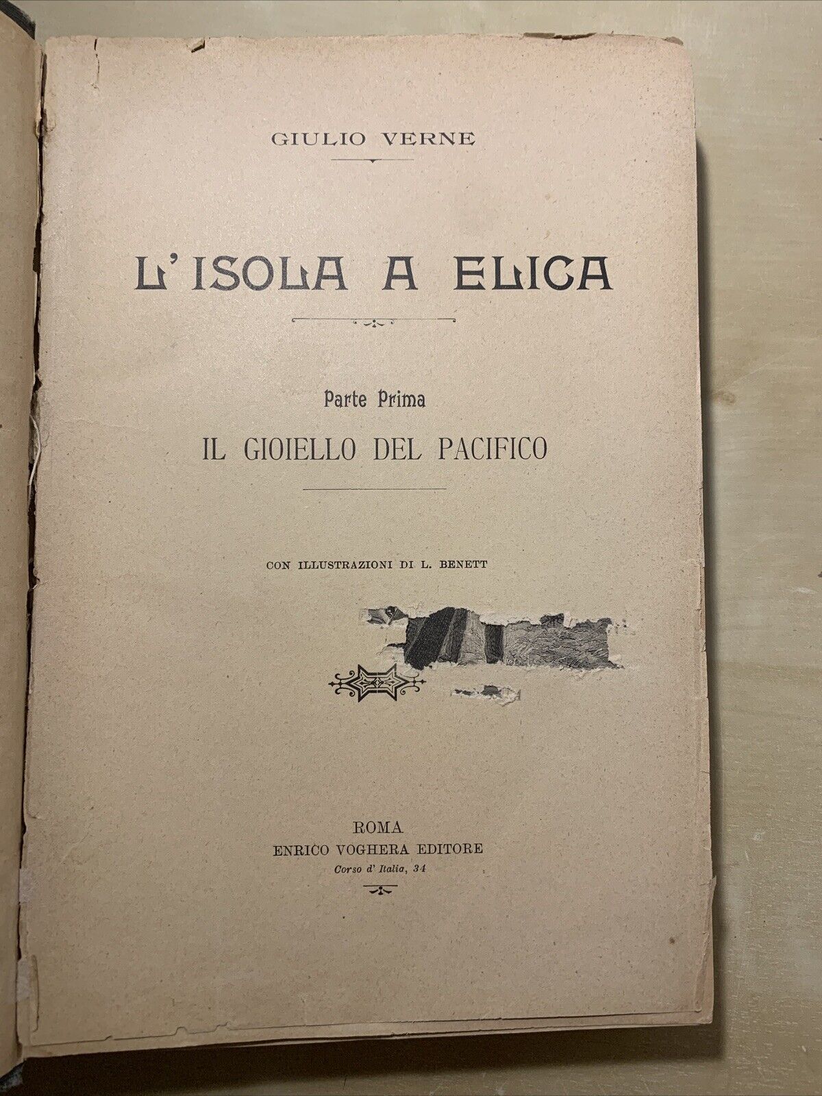 L'ISOLA A ELICA - Giulio Verne, 2 parti in un volume. Con Incisioni di pregio