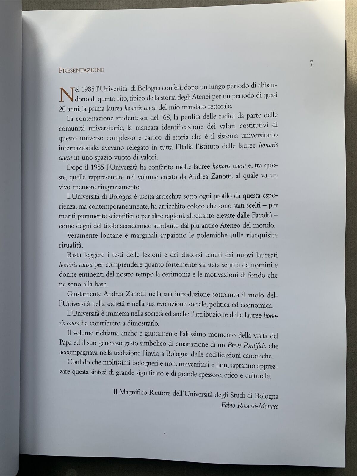 LAUREE HONORIS CAUSA DELL'UNIVERSITÀ DI BOLOGNA 1985 - 2000 ed. Compositori #