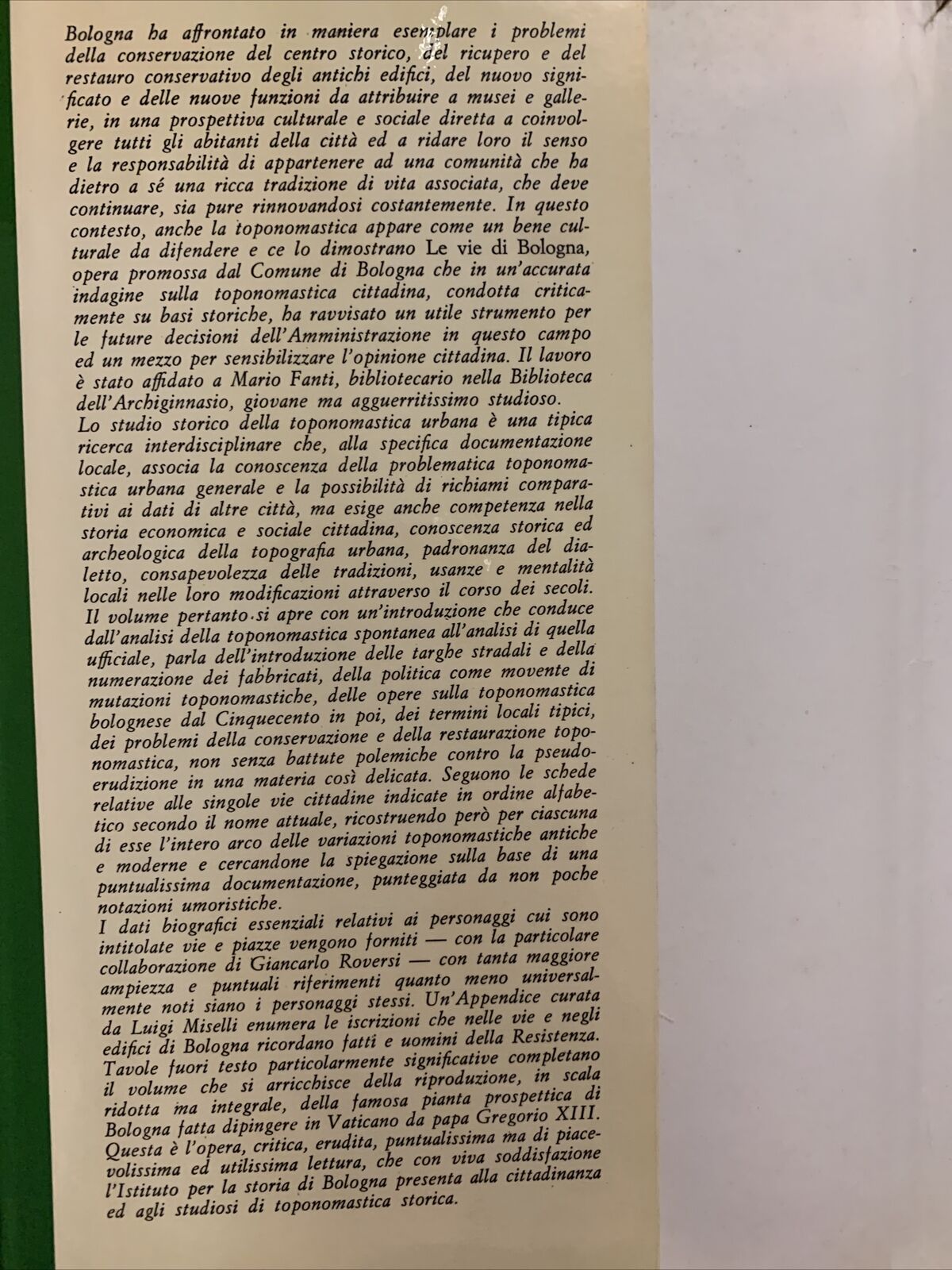 LE VIE DI BOLOGNA - MARIO FANTI. Saggio di toponomastica storica #