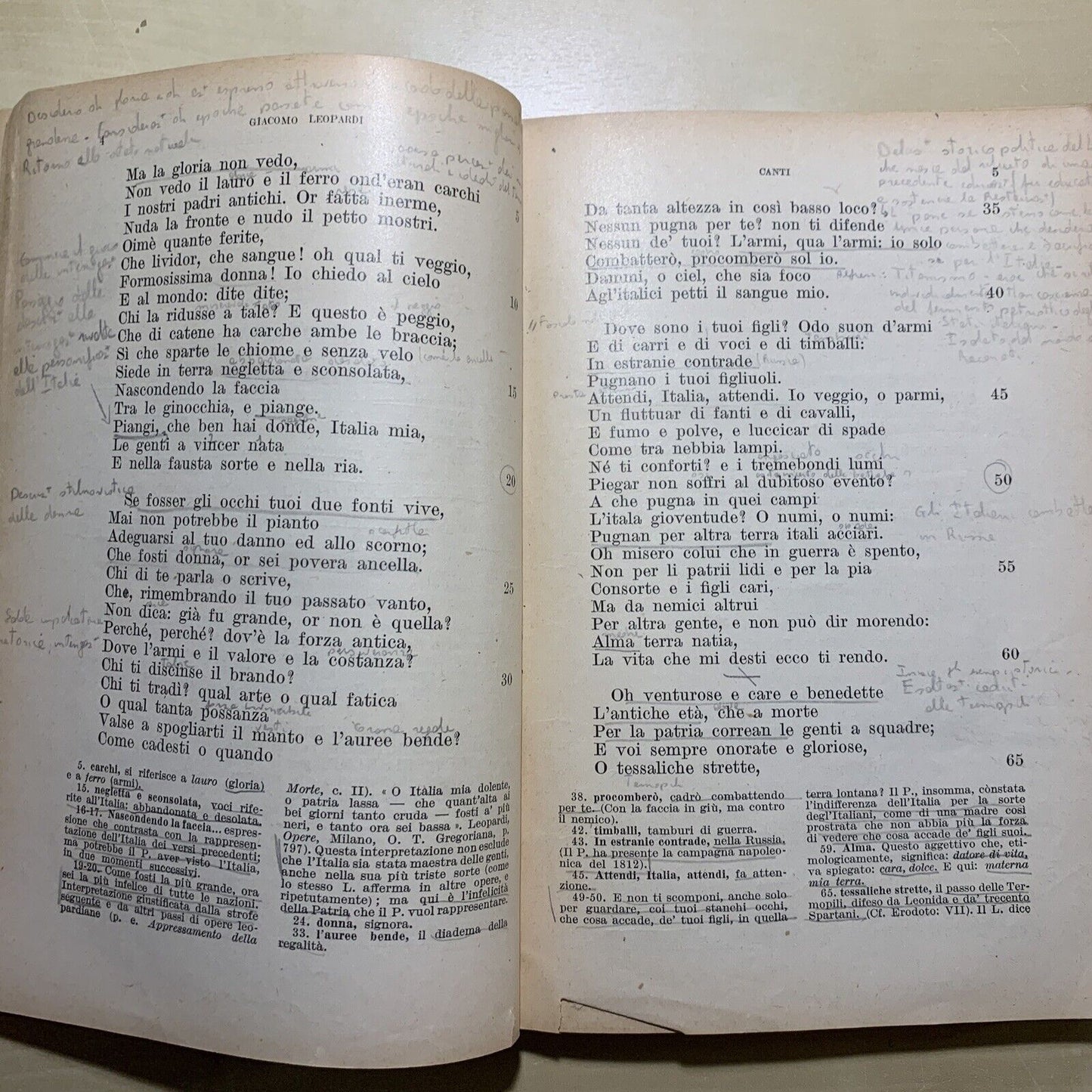 GIACOMO LEOPARDI - CANTI 1939, introduzione di E. Fusco ( autografo di Fusco)