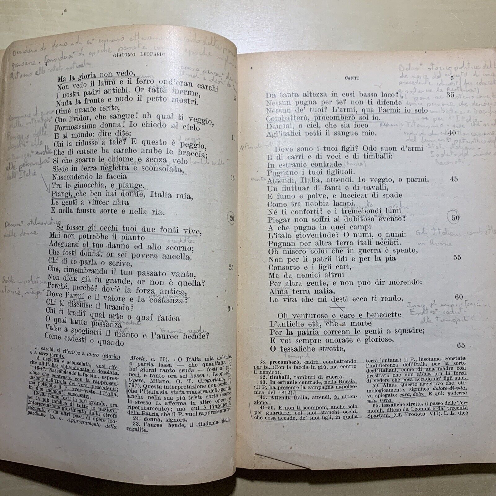 GIACOMO LEOPARDI - CANTI 1939, introduzione di E. Fusco ( autografo di Fusco)