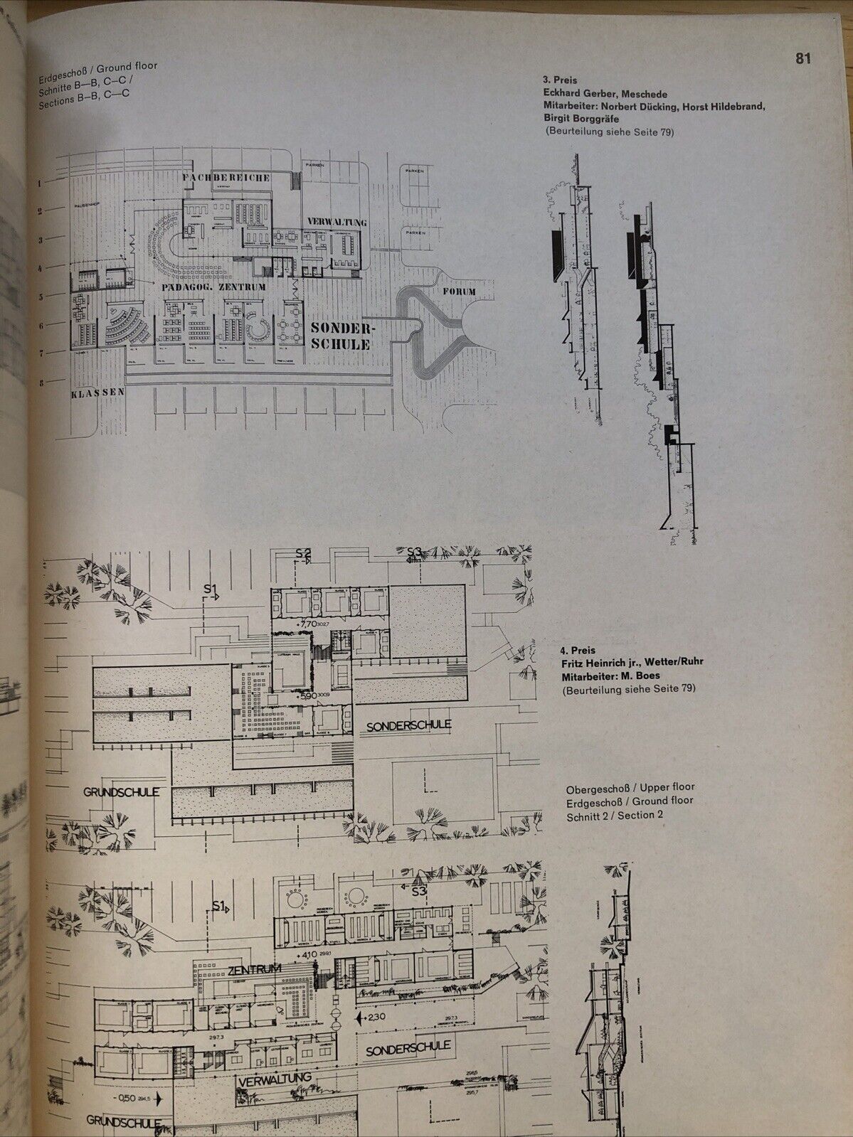 ARCHITEKTUR WETTBEWERBE 63 gesamtschulen schulmodelle ARCHITECTURE MAGAZINE 1970