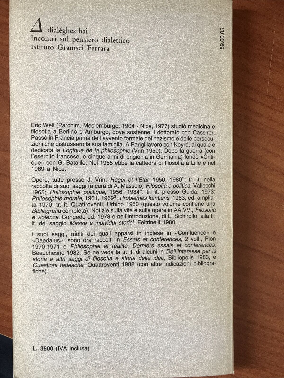 HEGEL - Eric Weil, Cappelli editore 1984 #