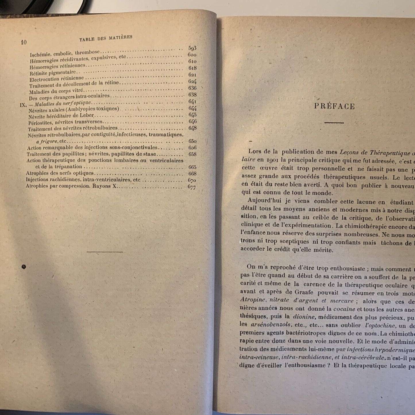 TRAITÉ COMPLET de THÉRAPEUTIQUE OCULAIRE - Dr A. Darier. Jouve Cia Éditeurs 1921