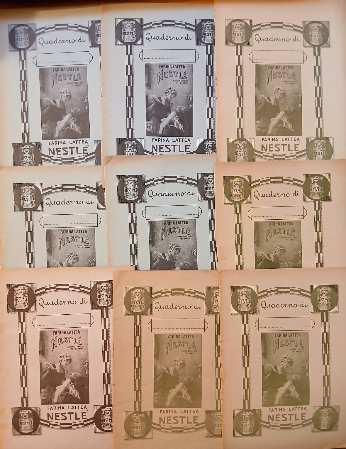 Quaderno Farina Lattea Nestlé Pubblicità antica Vintage collezionismo 4 ill cad.