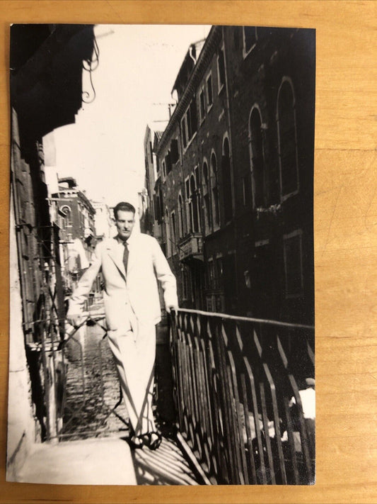 Fotografia VENEZIA originale 1958, 6x9cm, gondoliere in sfondo