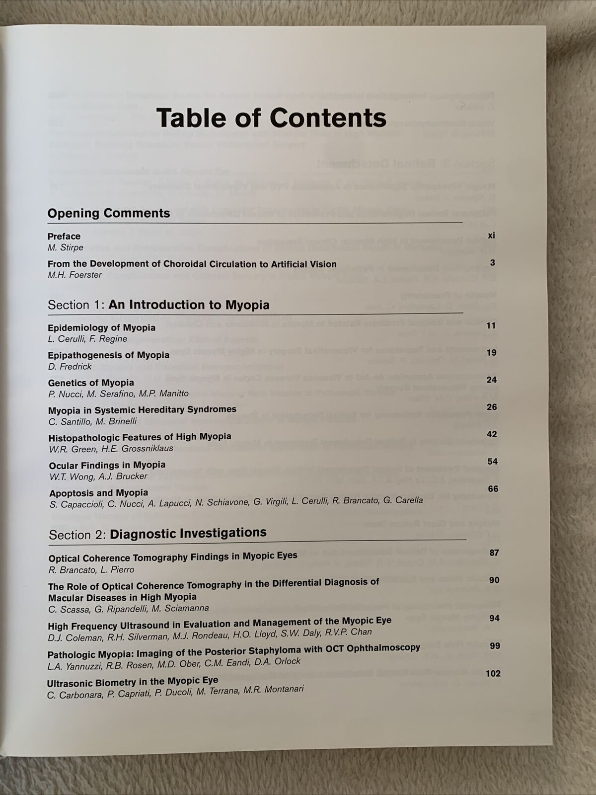 MYOPIA AND RELATED DISEASES. EDOARDO MIDENA. G. B. BIETTI 2005 OFTALMOLOGIA