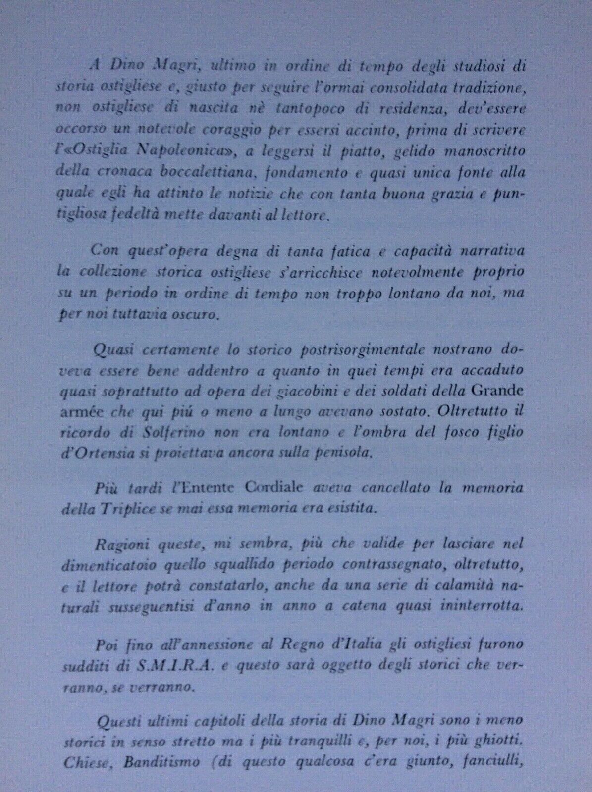 OSTIGLIA NAPOLEONICA.    DINO MAGRI.   STRANIERI EDITORE.  1982.  AUTOGRAFATO