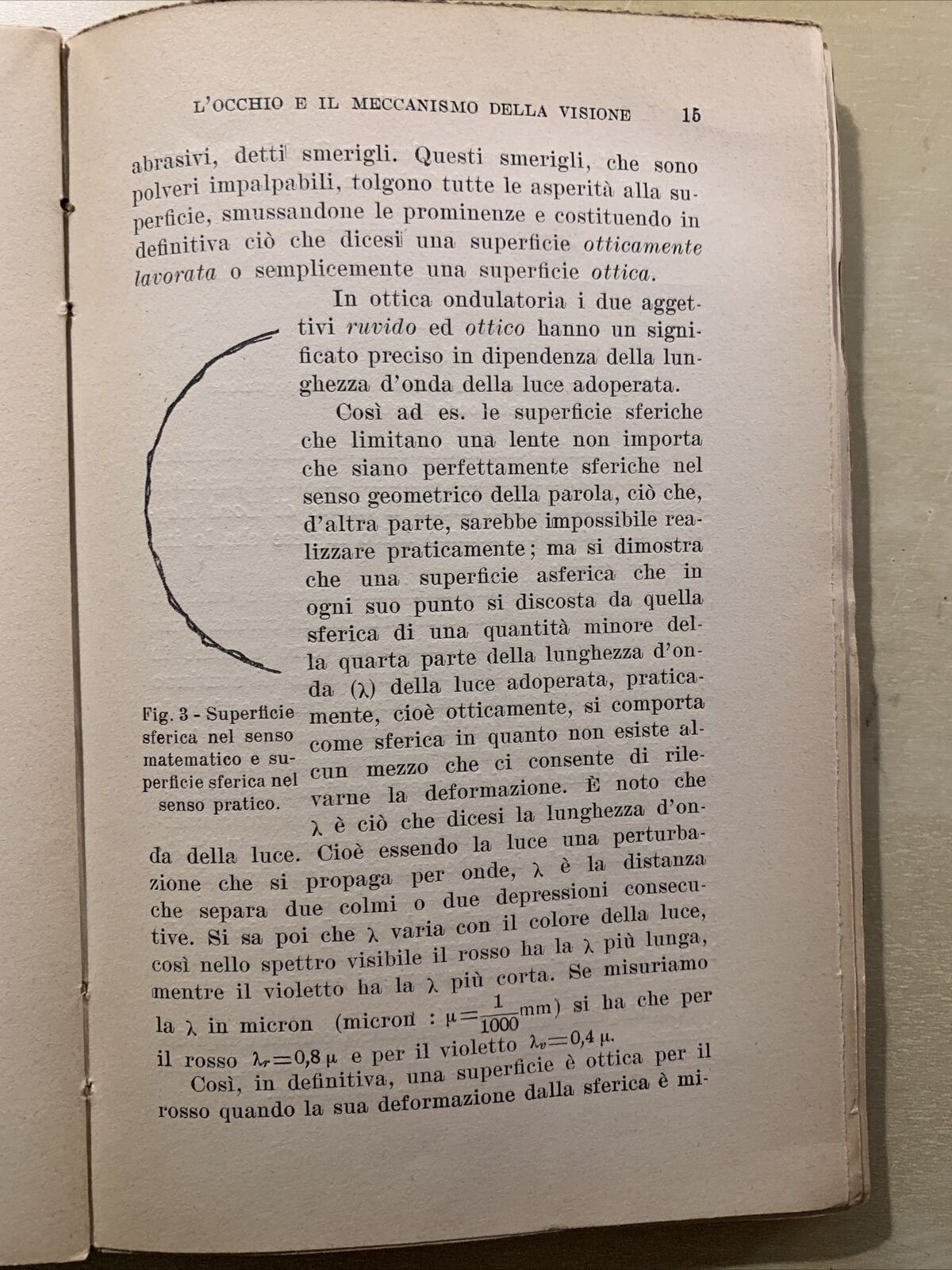 L'OCCHIO E IL MECCANISMO DELLA VISIONE - ENZO DI BARI. ZANICHELLI 1933 #