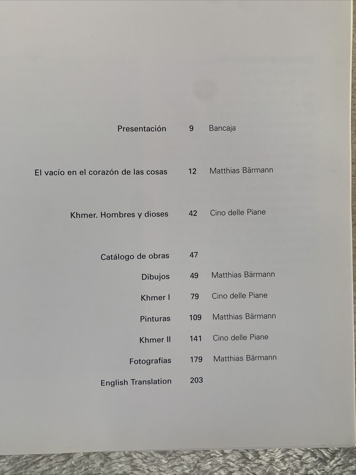 LA ESPIRITUALIDAD DEL VACÍO. Fundación Bancaja 2001. Matthias Bärmann