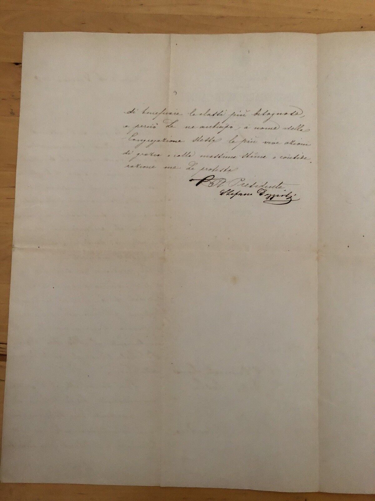BUDRIO documento antico 1882 congregazione di carità. Bologna