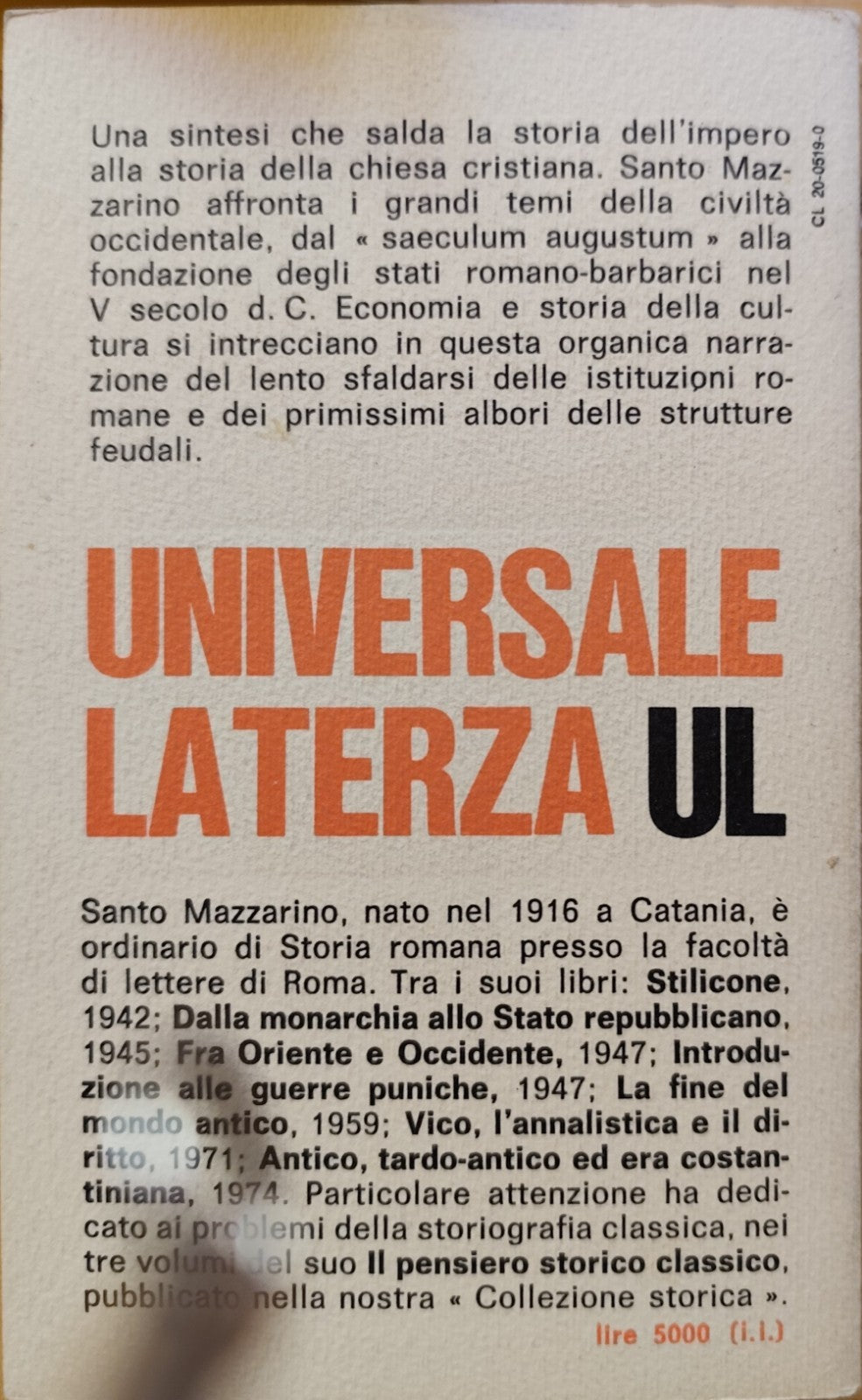 L'Impero Romano Laterza vol. 1 - 2 - 3 Santo Mazzarino 1979