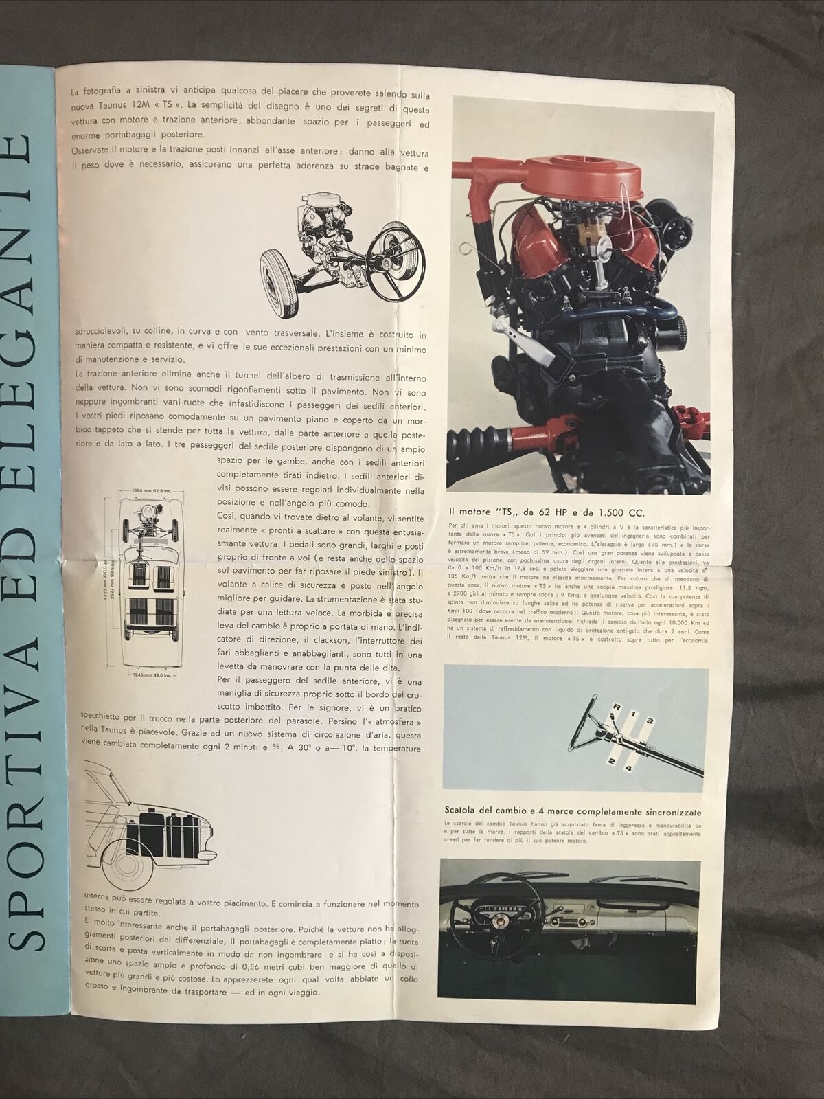 TAUNUS 12M TS - PUBBLICITÀ VINTAGE  - opuscolo pubblicitario