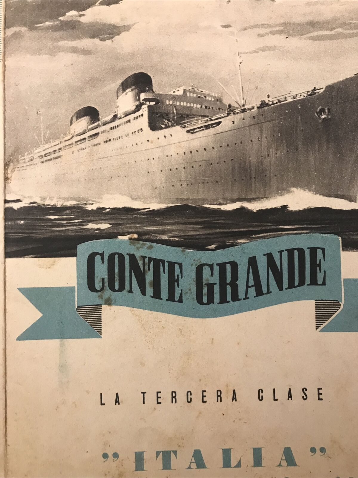 Conte Grande Società di Navigazione - Brochure Opuscolo  pubblicità Vintage