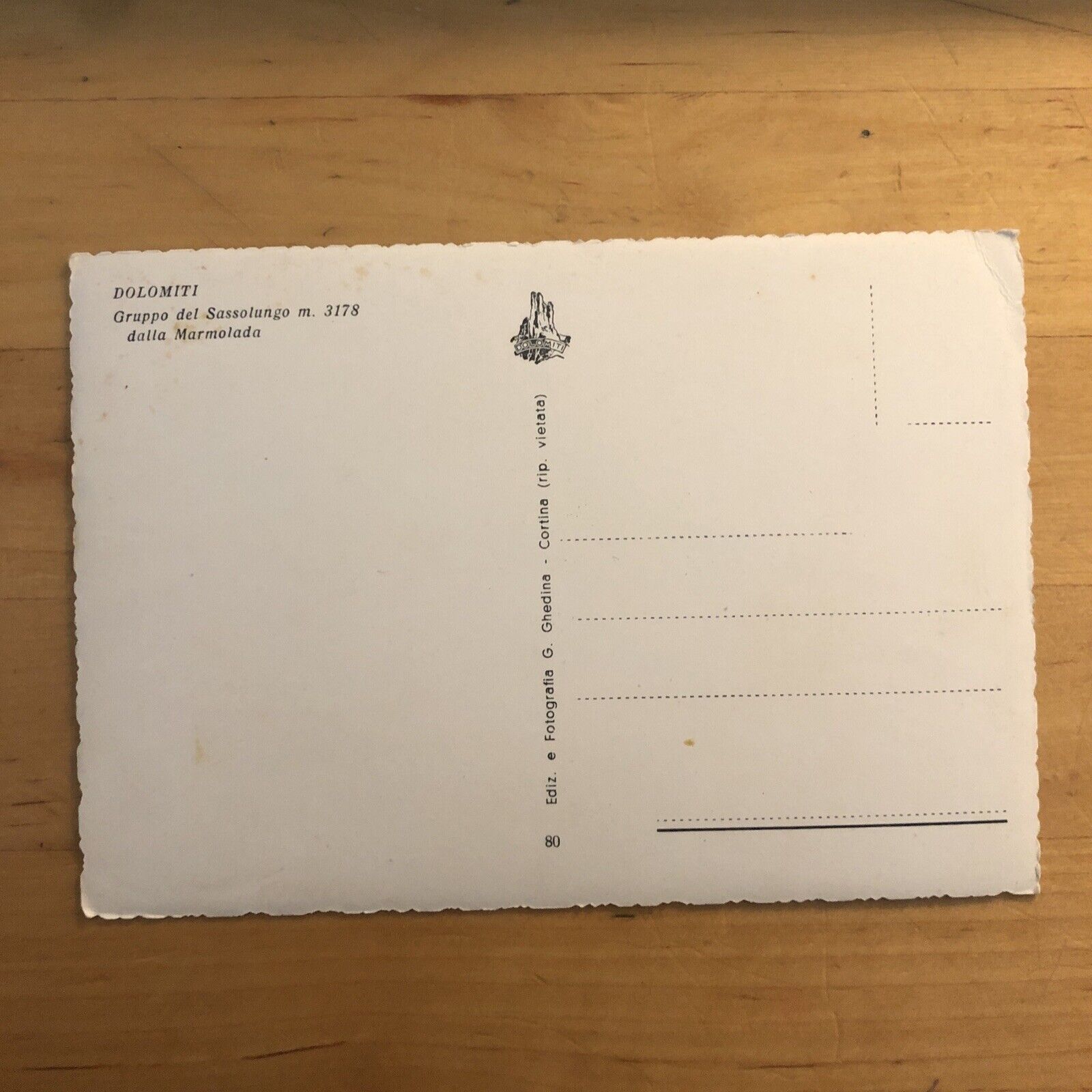Cartolina DOLOMITI - GRUPPO DEL SASSOLUNGO DALLA MARMOLADA - NON VIAGGIATA