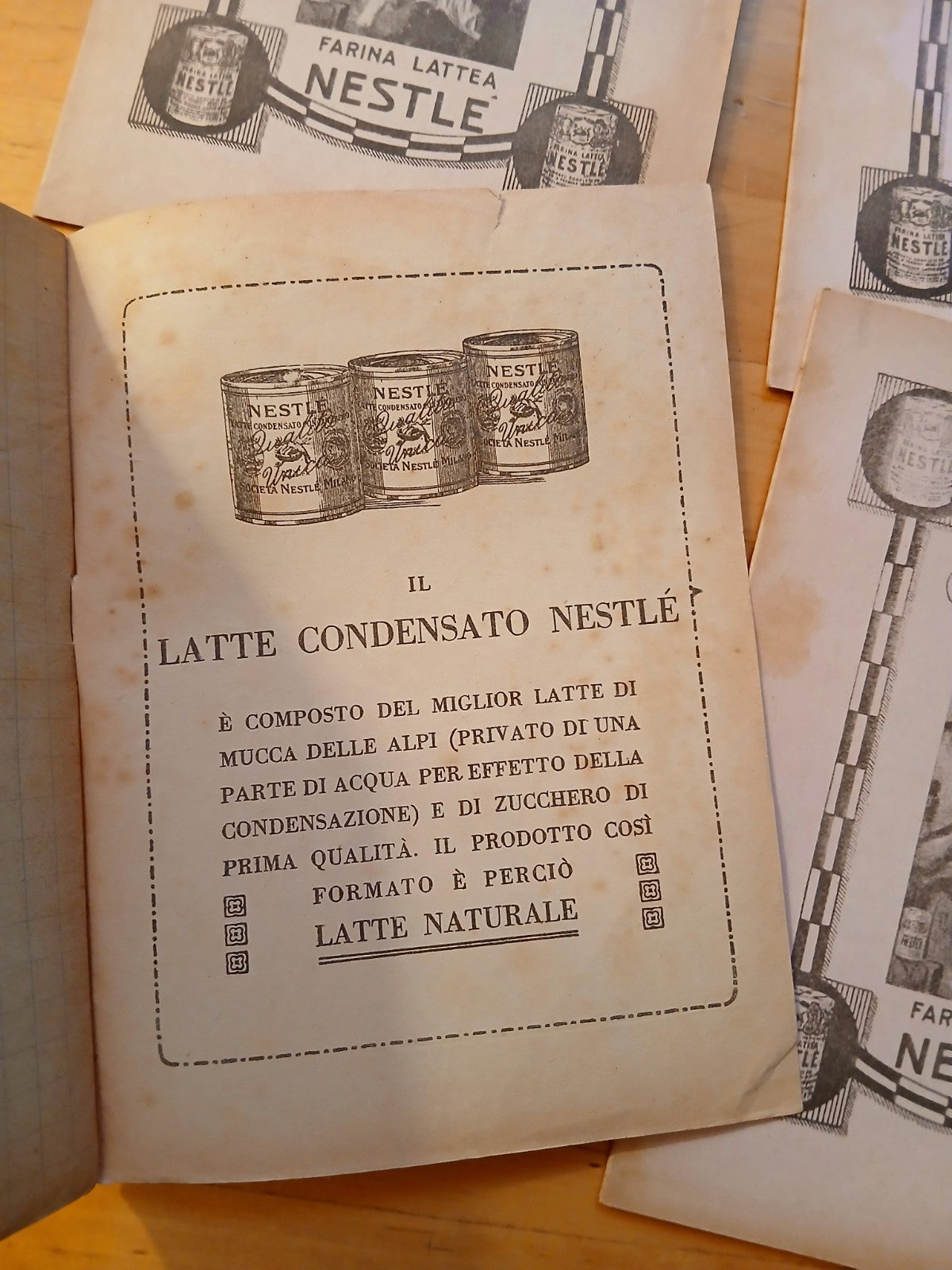 Quaderno Farina Lattea Nestlé Pubblicità antica Vintage collezionismo 4 ill cad.