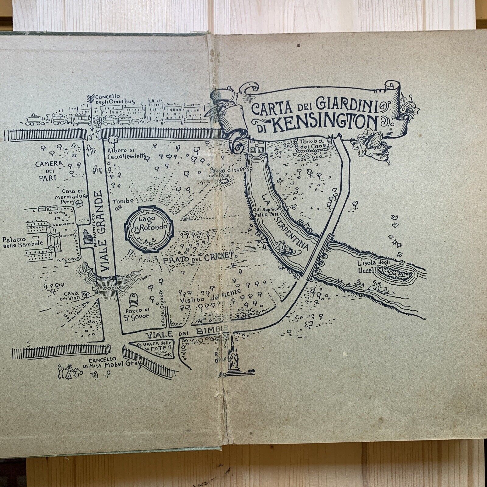 PETER PAN nei giardini di Kensington. Bemporad. Illustrazioni di Anichini #