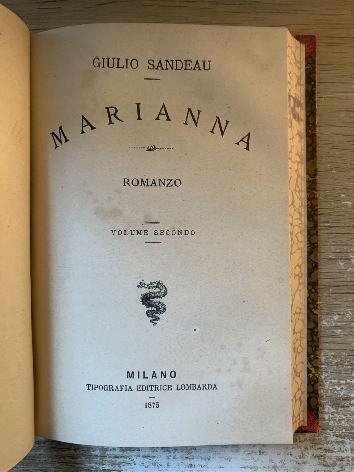 Sandeau Giulio - Marianna 1875 tipografia edit. Lombarda. 2 voll. rilegati in 1